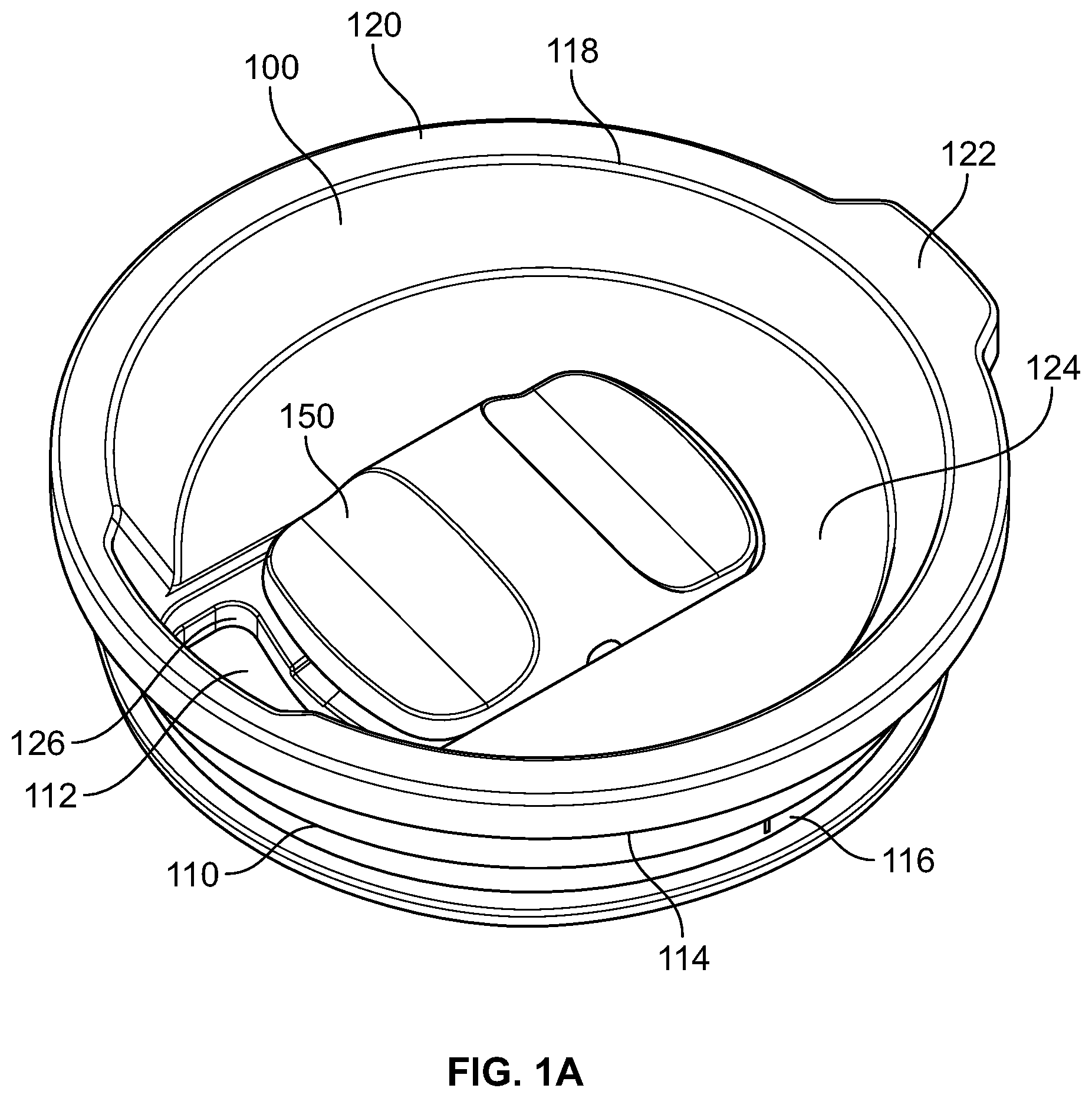Patent US11814223 Figure 1 – Closure and lid and method of forming closure and lid
