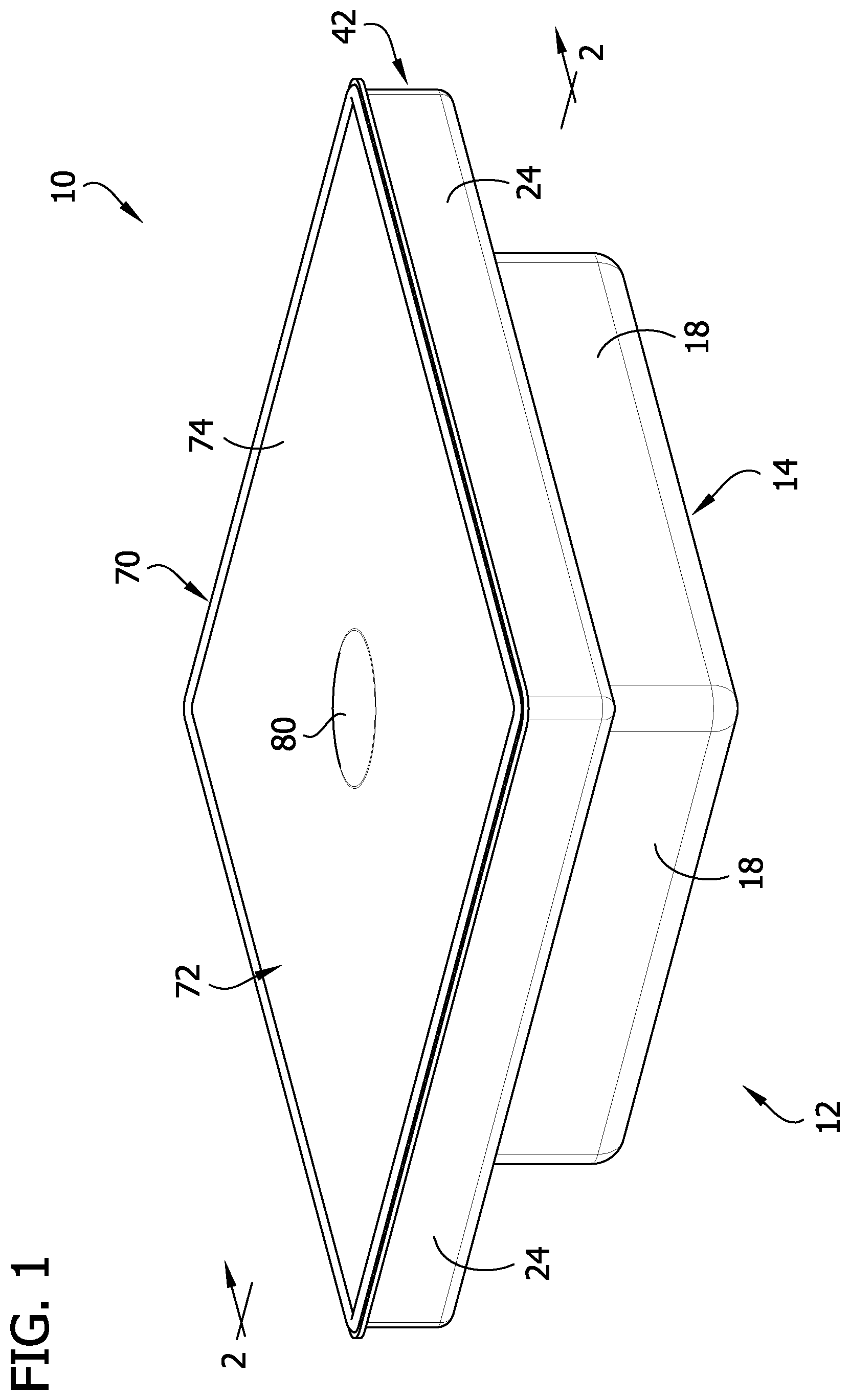 Patent US11814233 — Microwaveable container — Figure 1