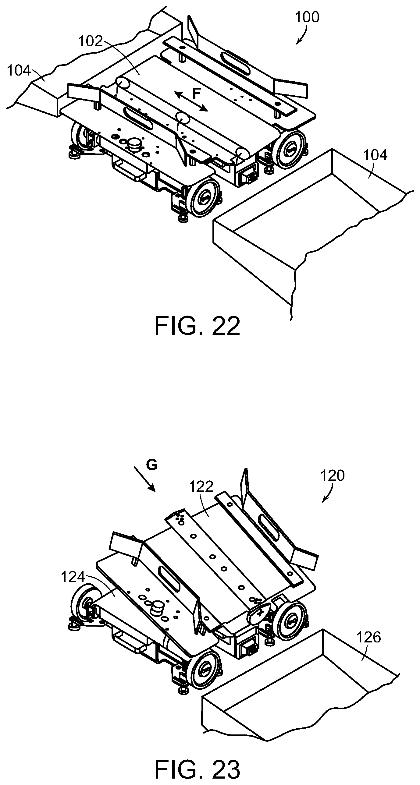 Patent US11814246 Figure 20 – Bin infeed and removal systems and methods for processing objects including mobile matrix carrier systems
