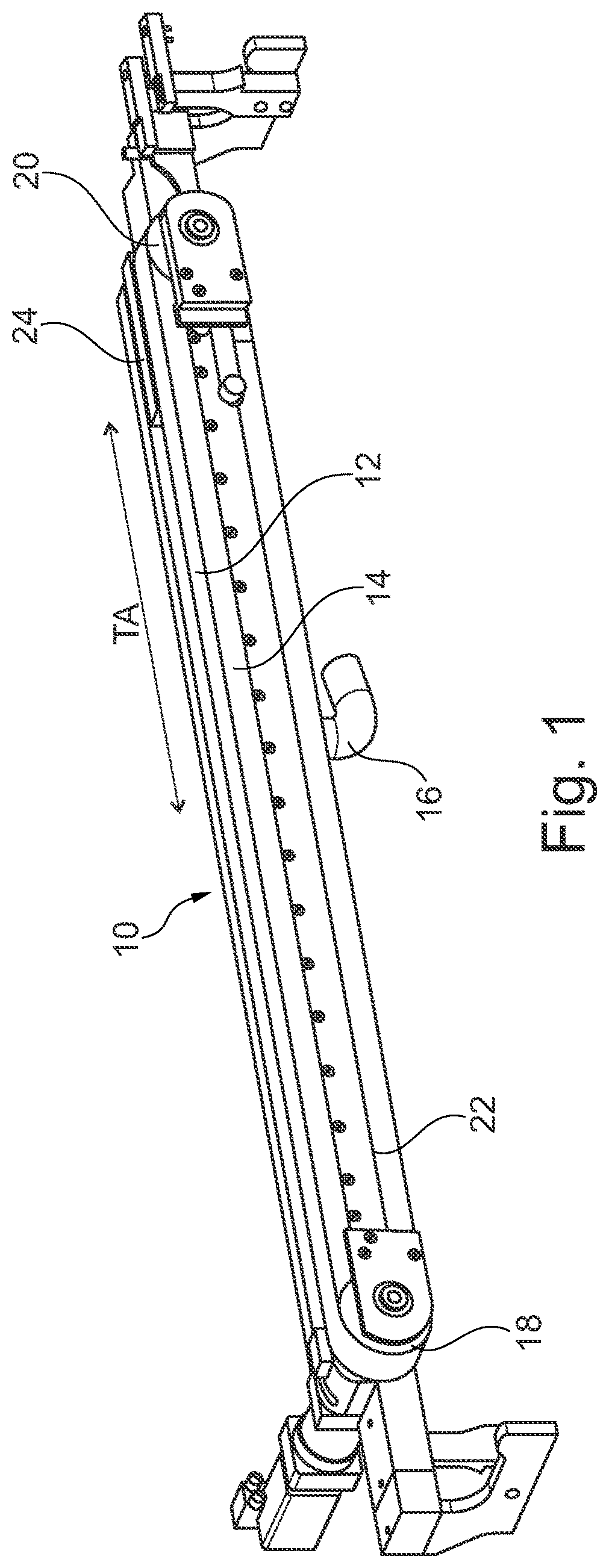 Patent US11814260 — Device for conveying flat pieces — Figure 1