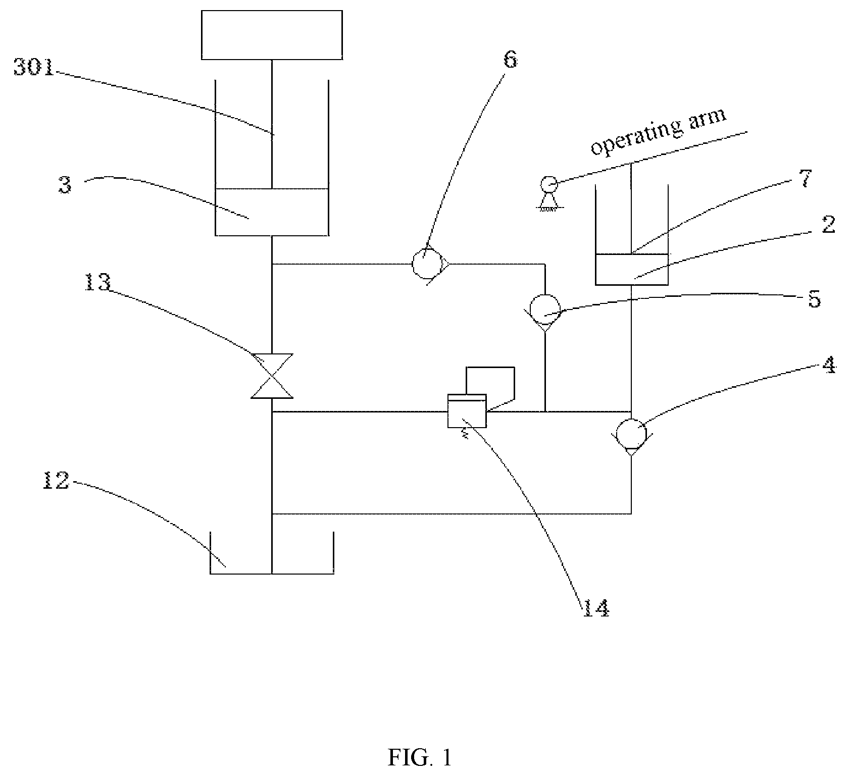 Patent US11814272 — Jack with double high-pressure structure — Figure 1