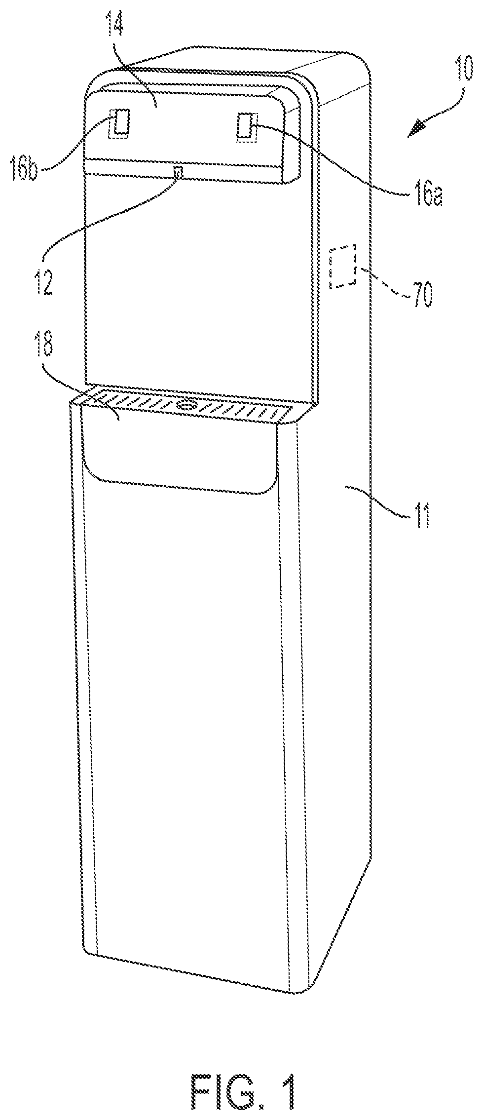 Patent US11814279 — Water dispensing line recirculation — Figure 1