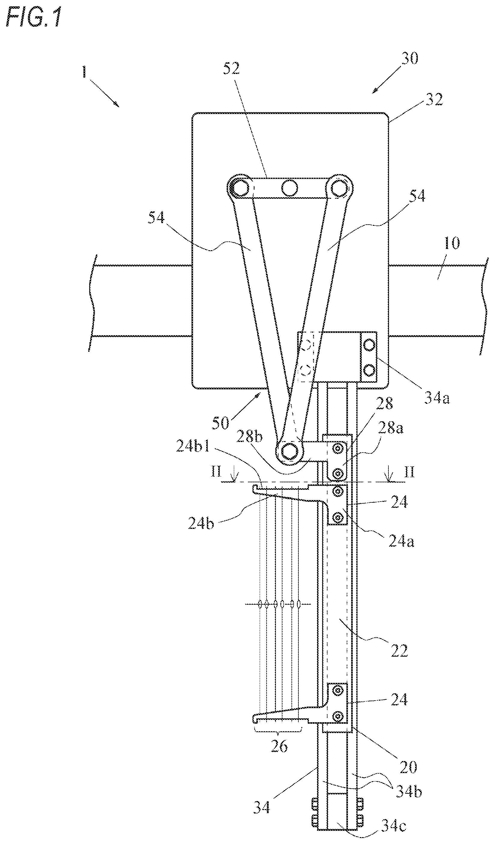 Patent US11814756 — Selvage yarn shedding apparatus of loom — Figure 1