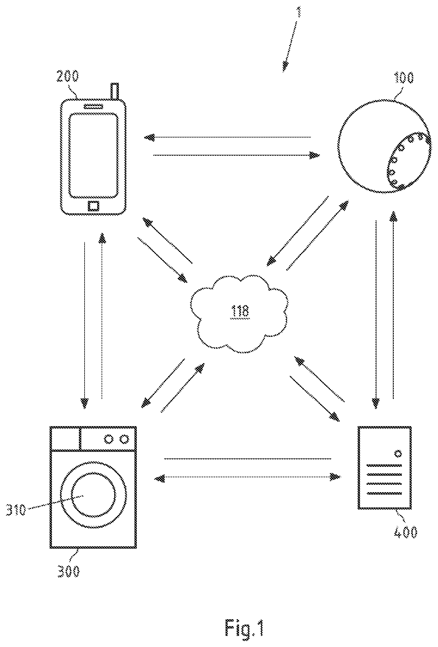 Patent US11814772 — Device comprising an output module and/or a sensor module — Figure 1