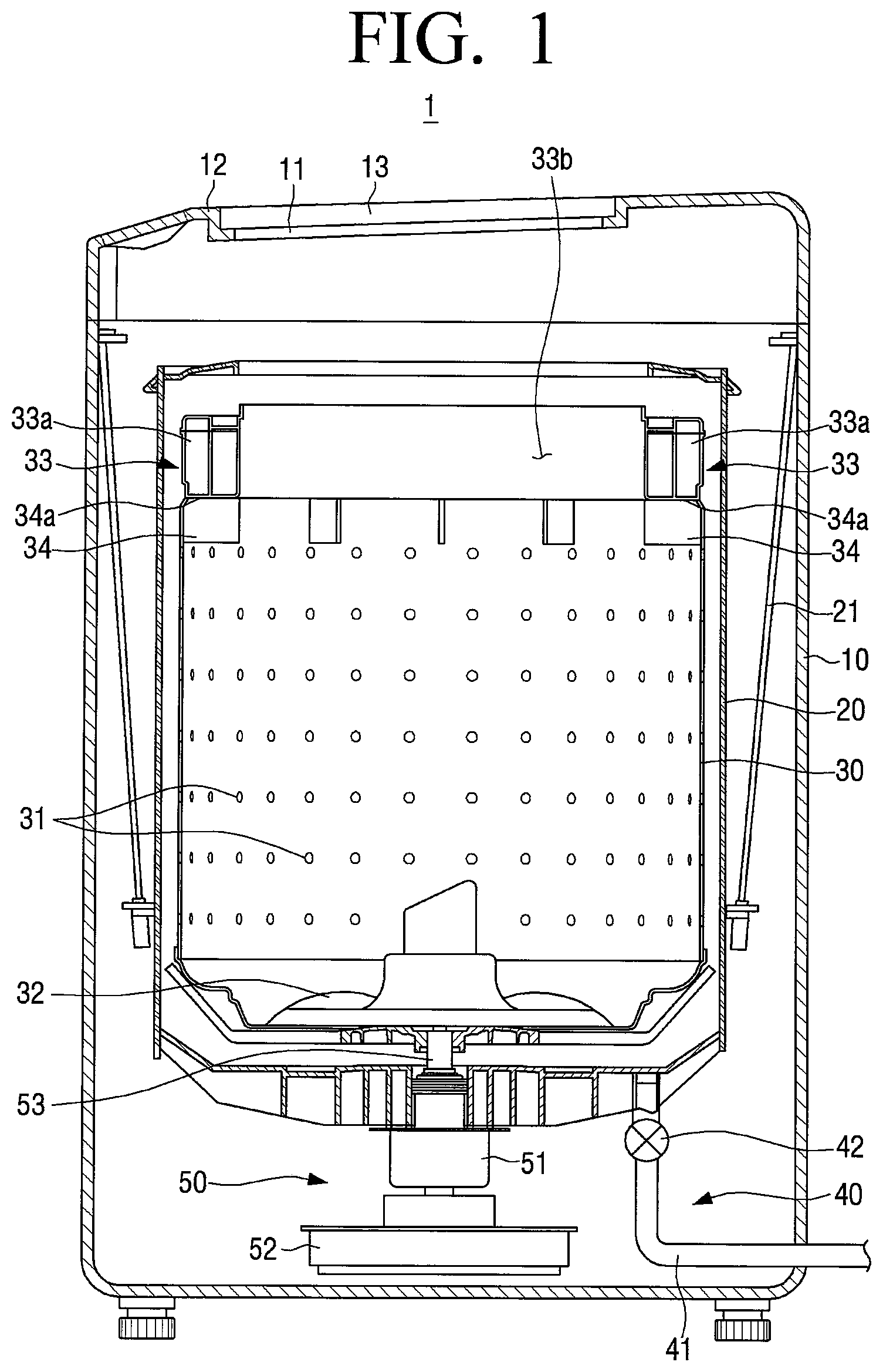 Patent US11814773 — Washing machine — Figure 1
