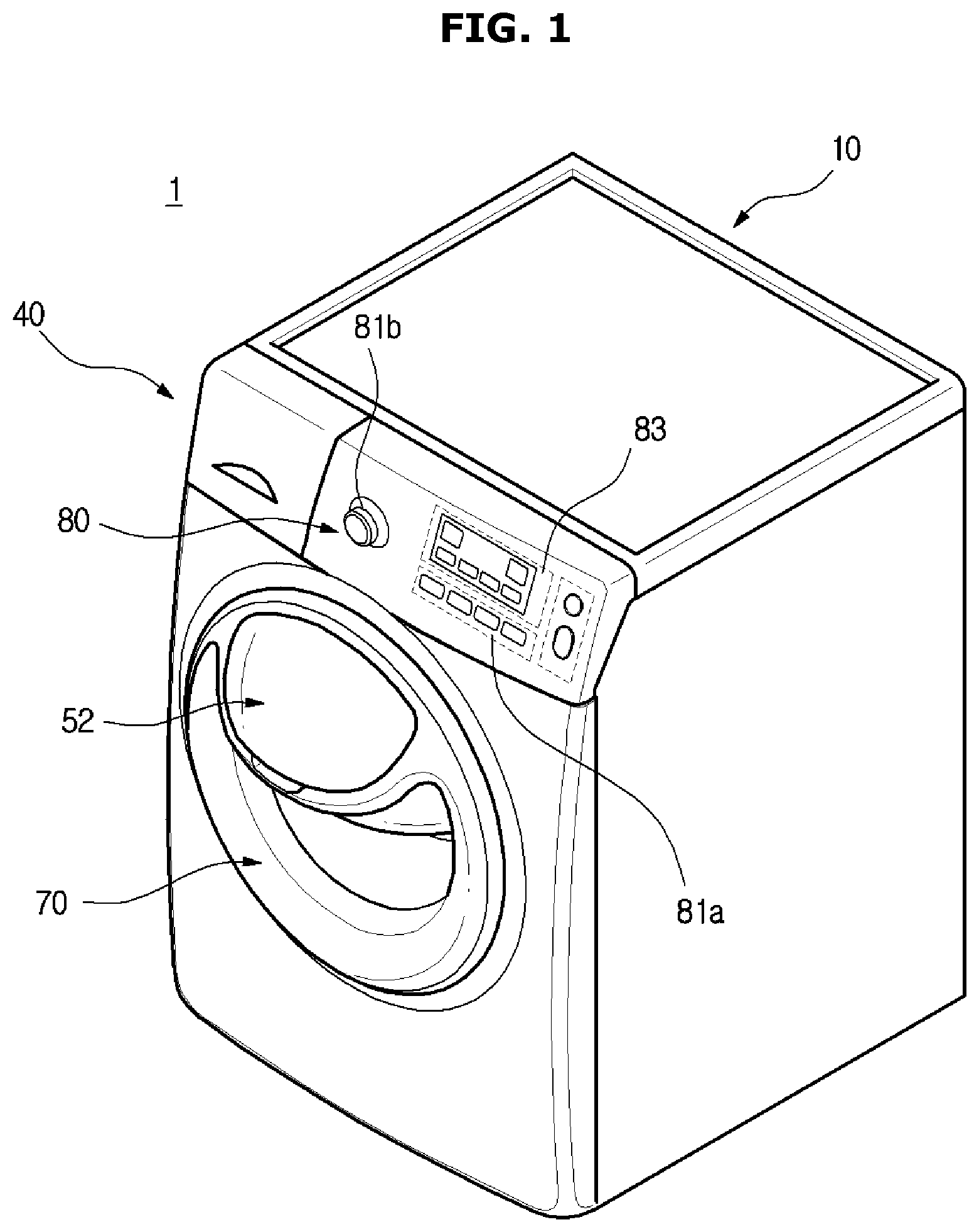 Patent US11814779 — Washing machine — Figure 1