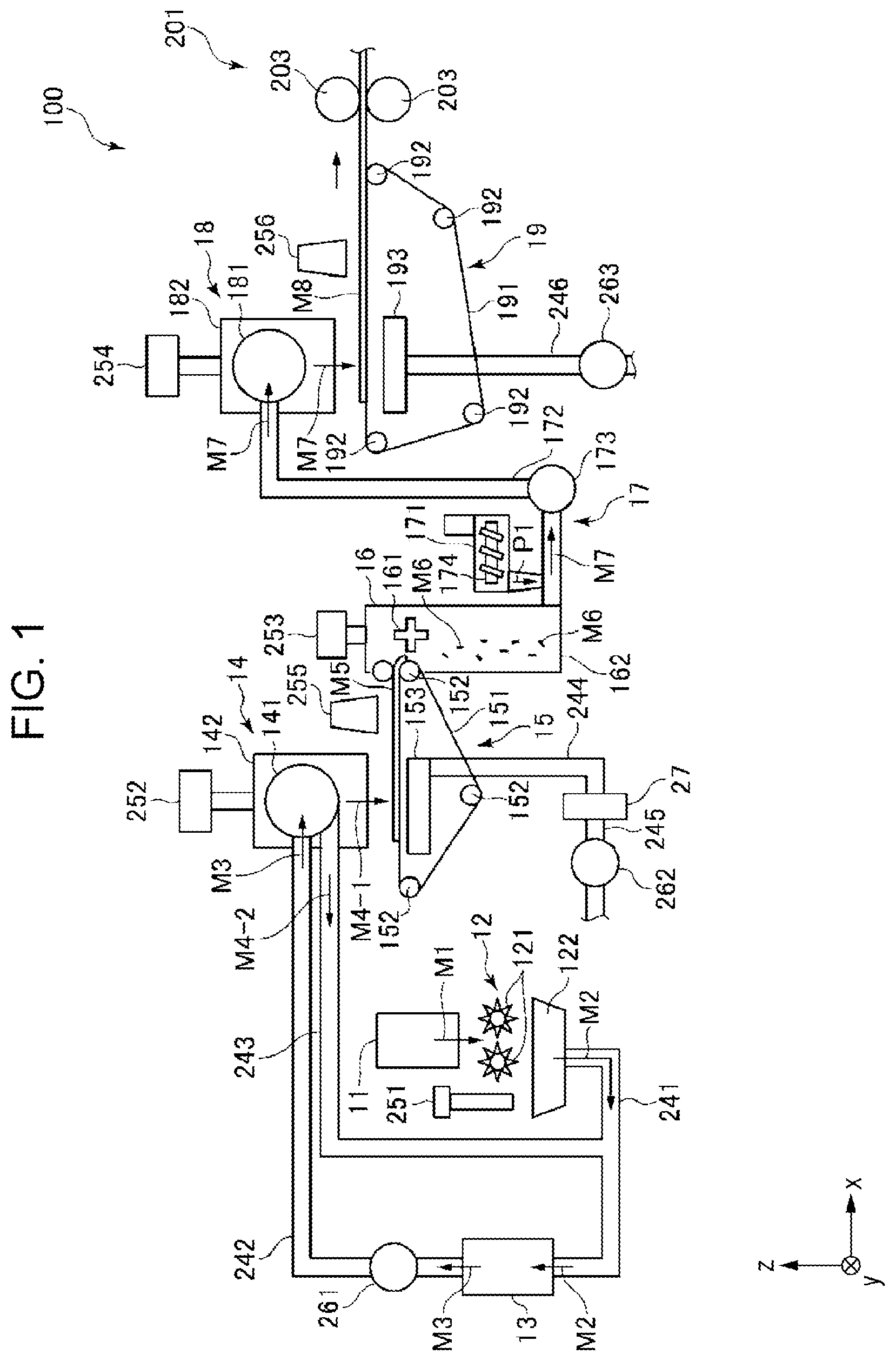 Patent US11814791 — Sheet manufacturing apparatus — Figure 1