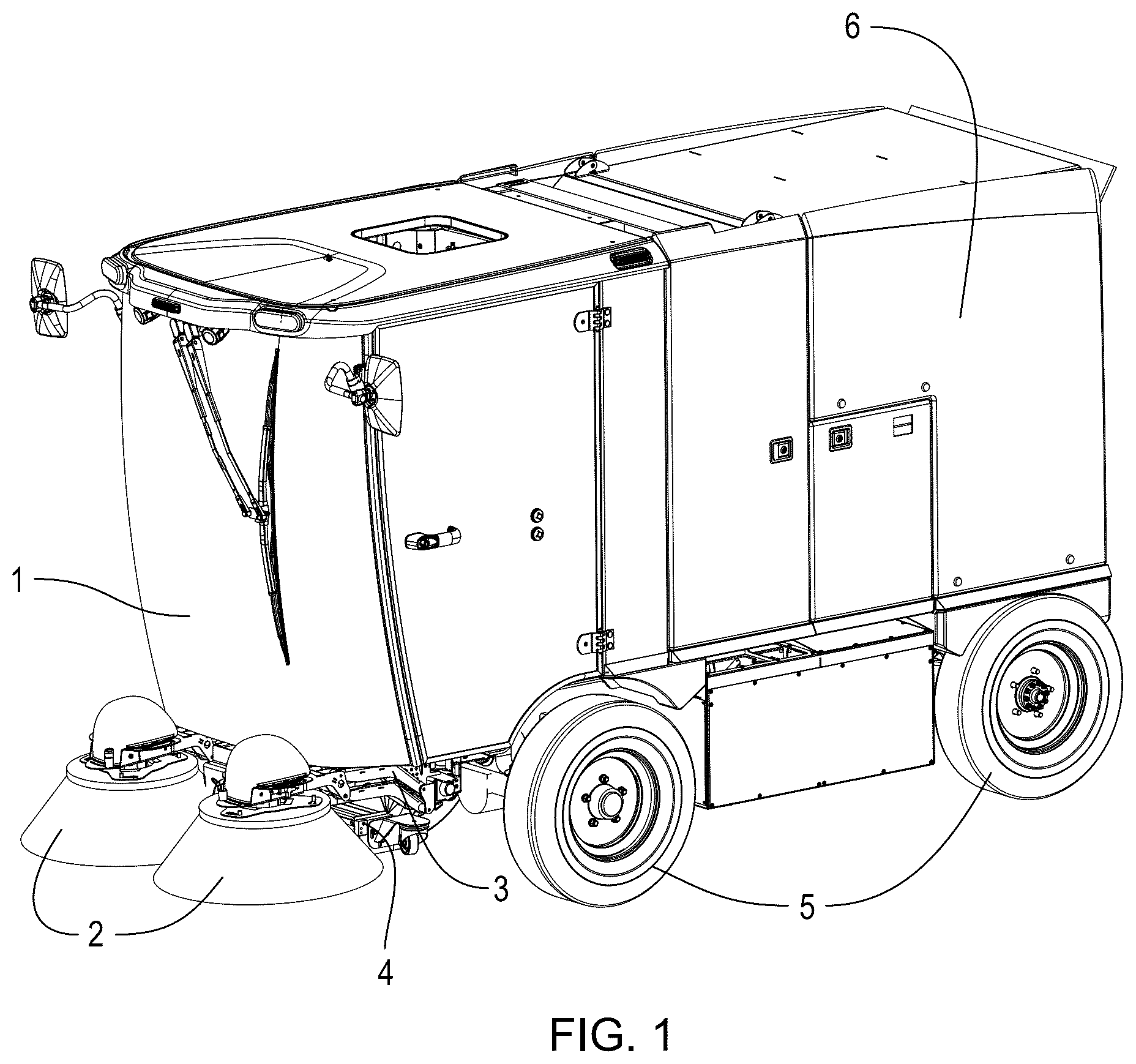 Patent US11814800 — Street sweeper — Figure 1