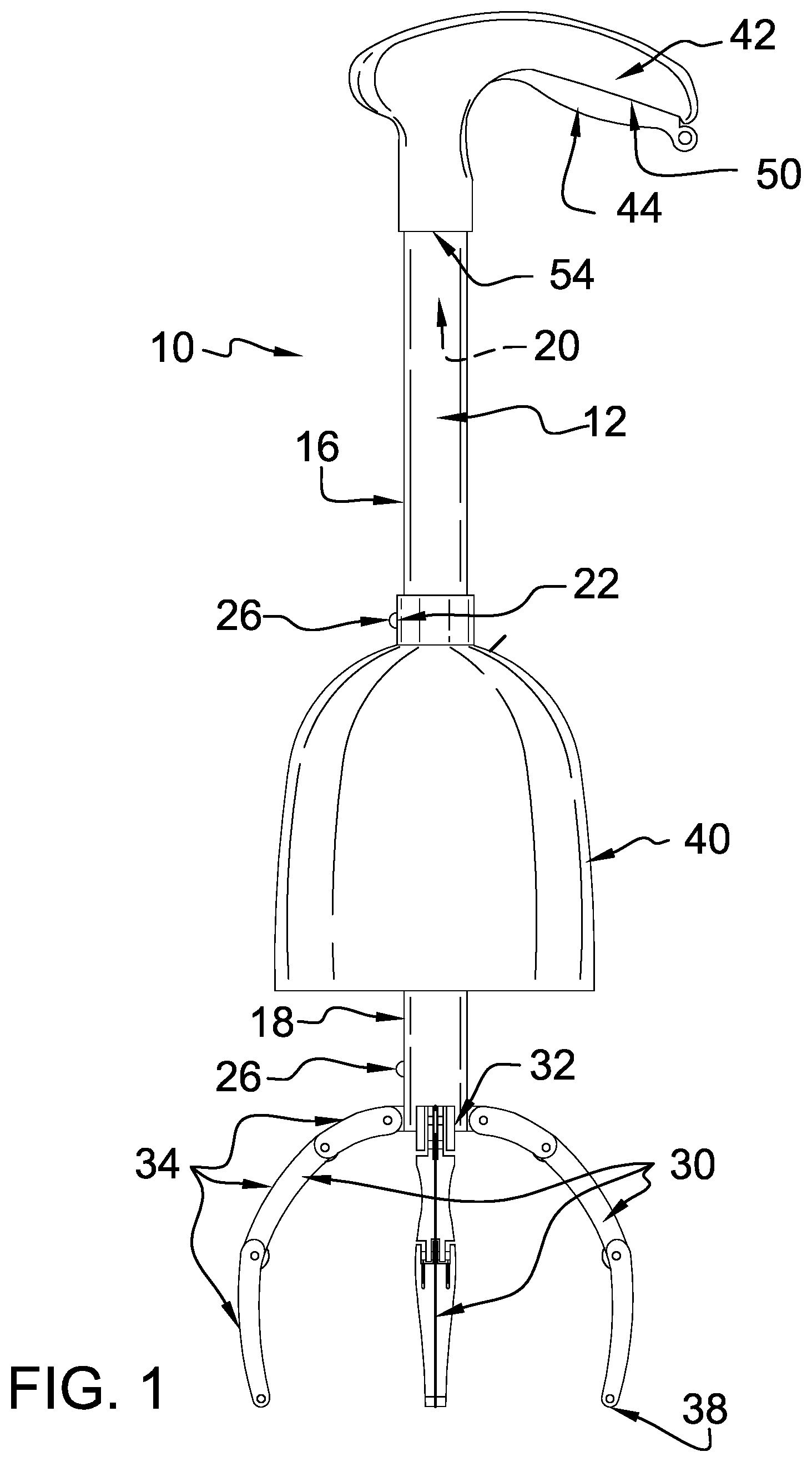 Patent US11814801 — Fecal matter retrieval and disposal device and method of use — Figure 1