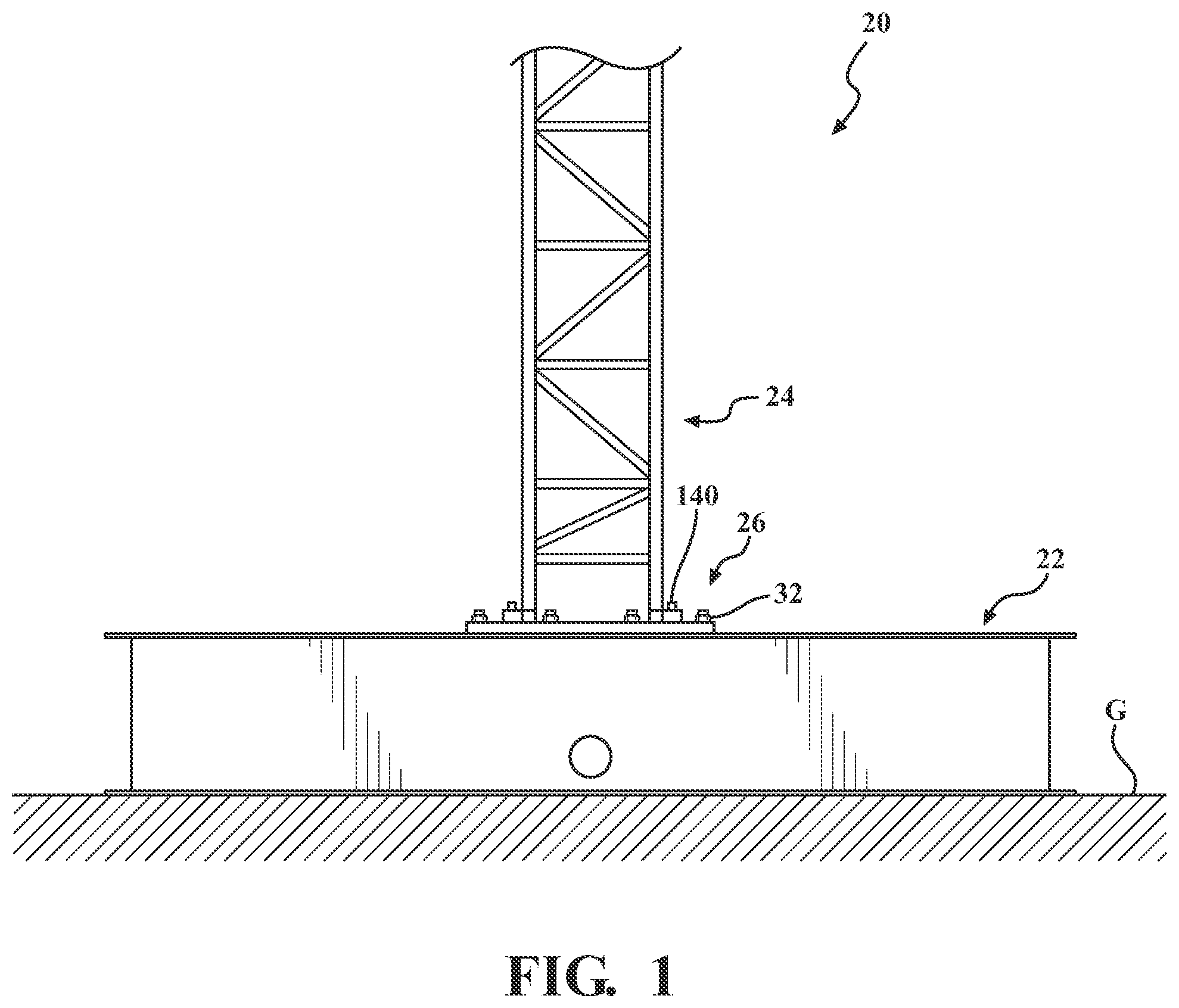 Patent US11814807 — Ballast tray assembly for a tower structure — Figure 1