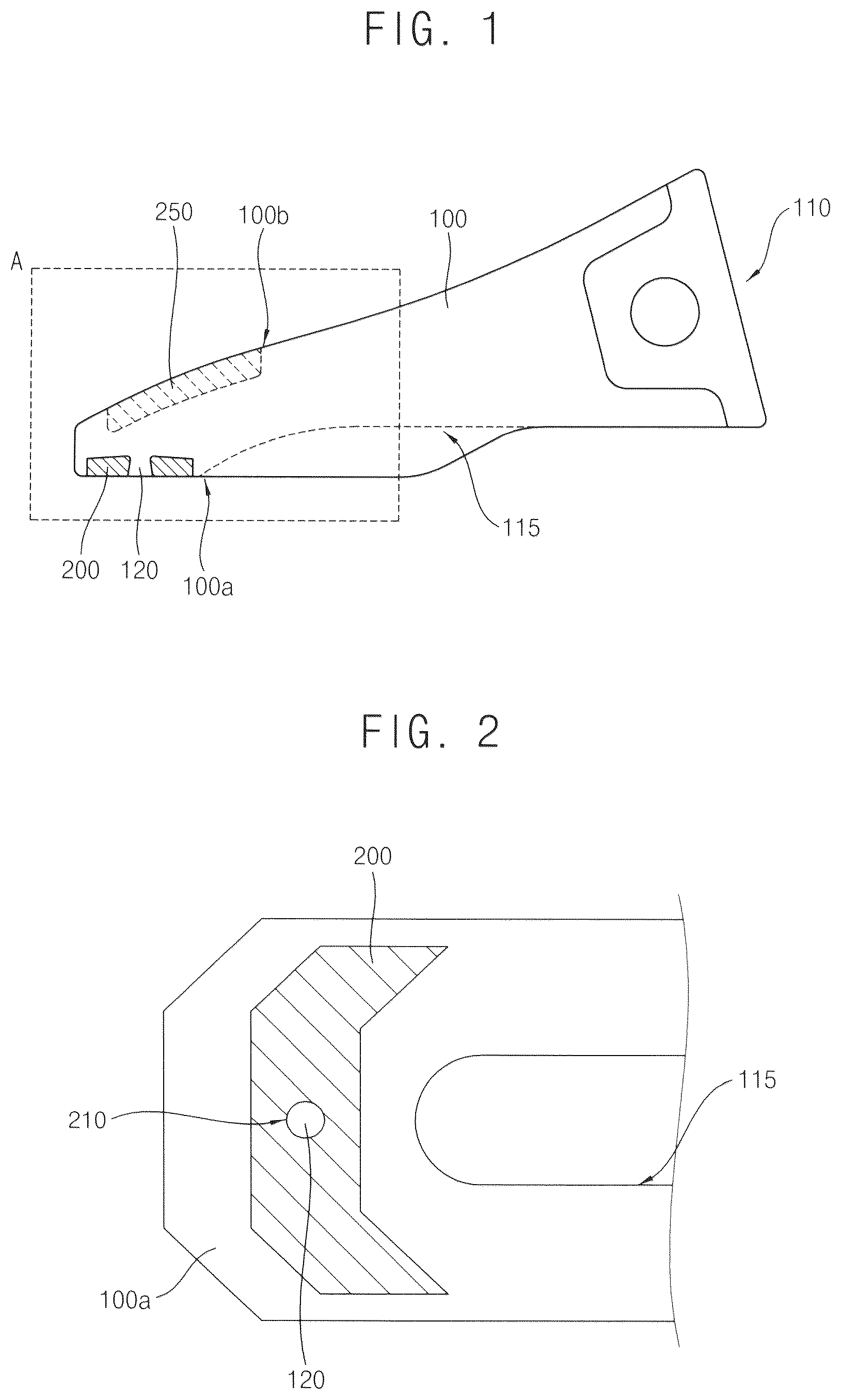 Patent US11814819 Figure 1 – Construction machine bucket part and manufacturing method therefor