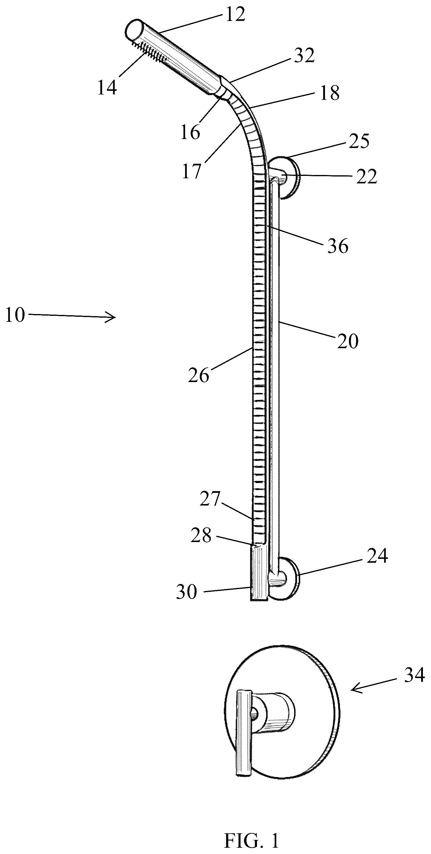 Patent US11814829 — Shower hose management — Figure 1