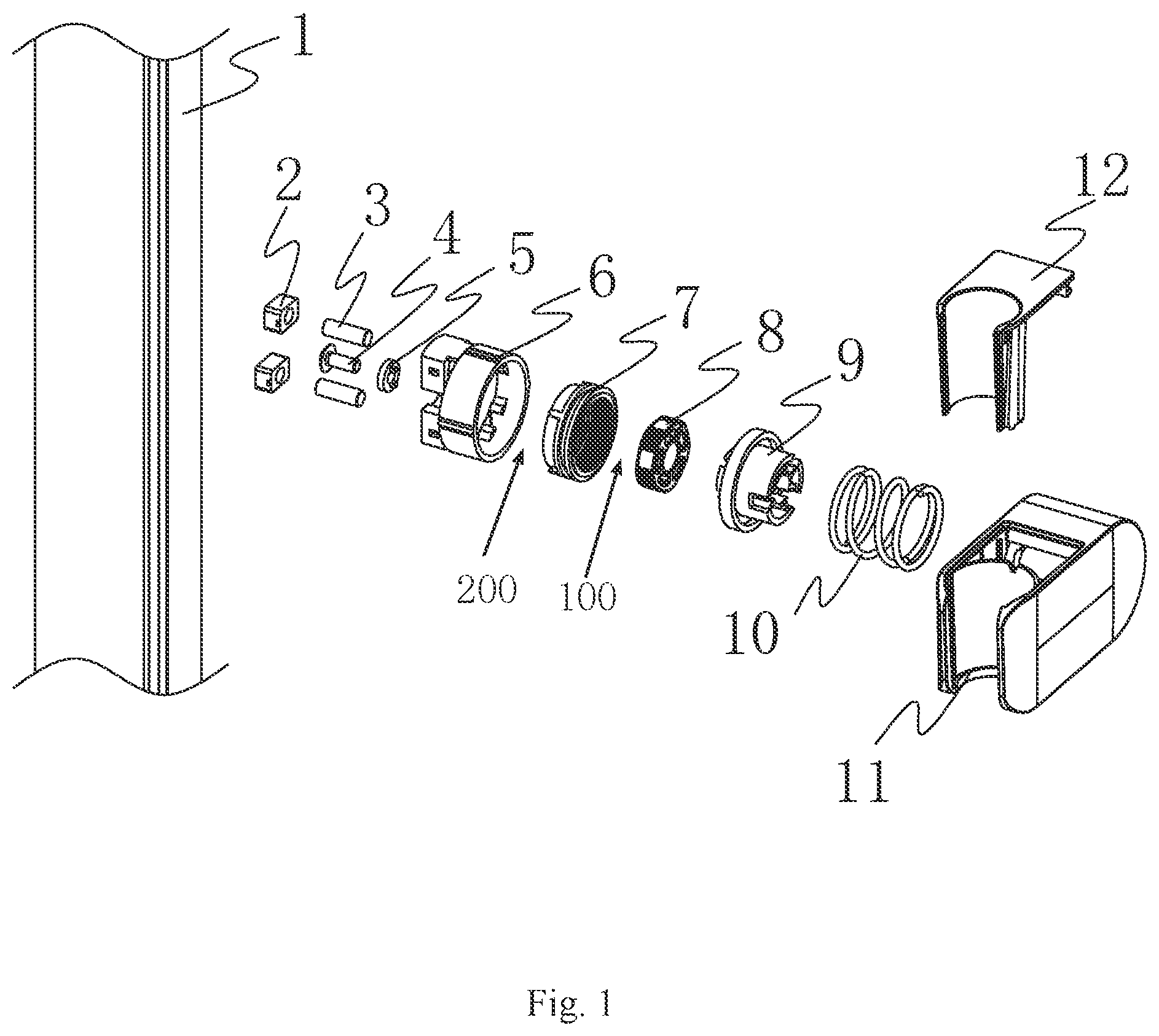 Patent US11814830 — Shower plug bracket and moving assembly — Figure 1