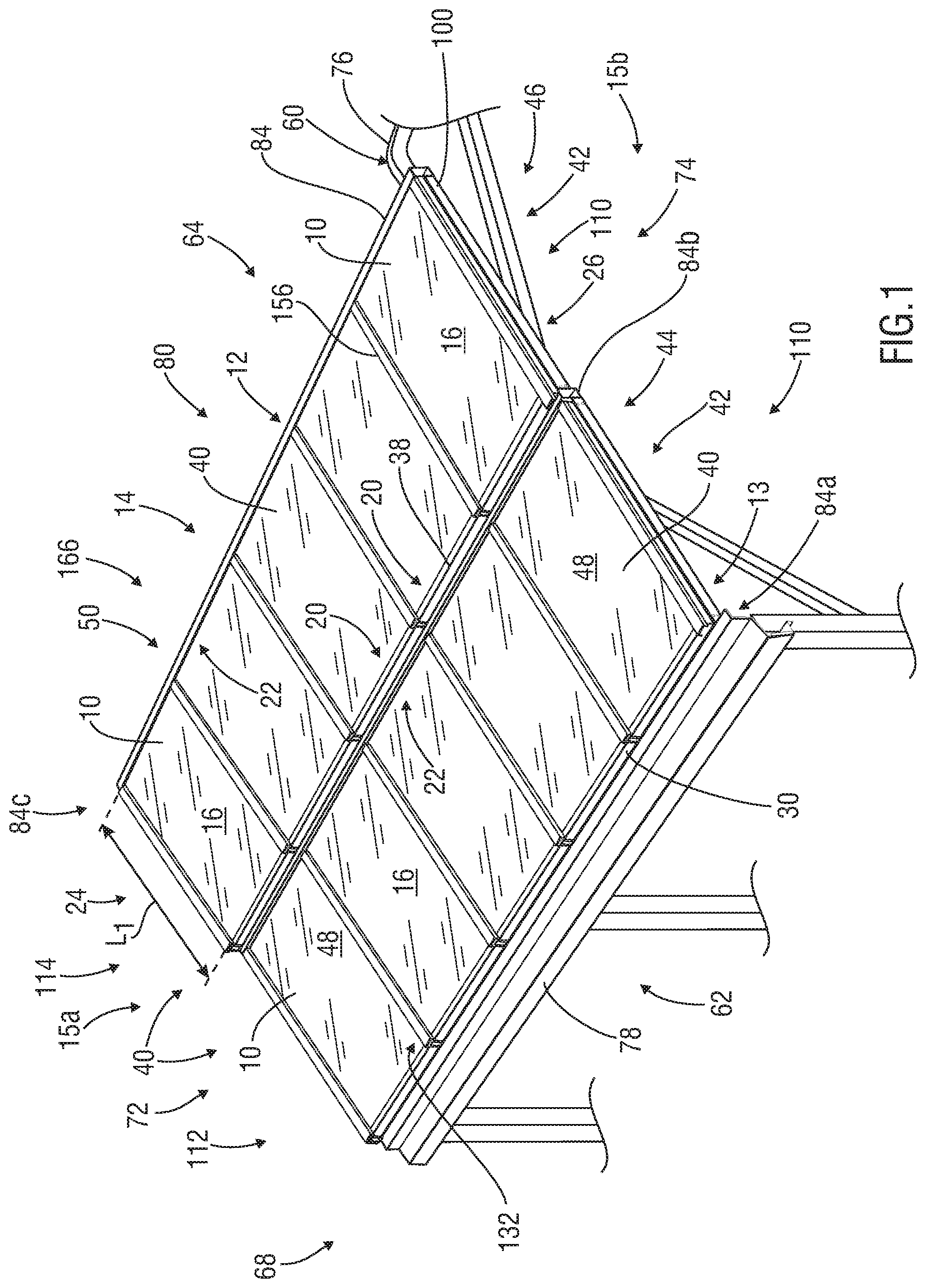 Patent US11814846 — Methods of forming a leakproof pitched roof section or wall with the use of solar panels — Figure 1