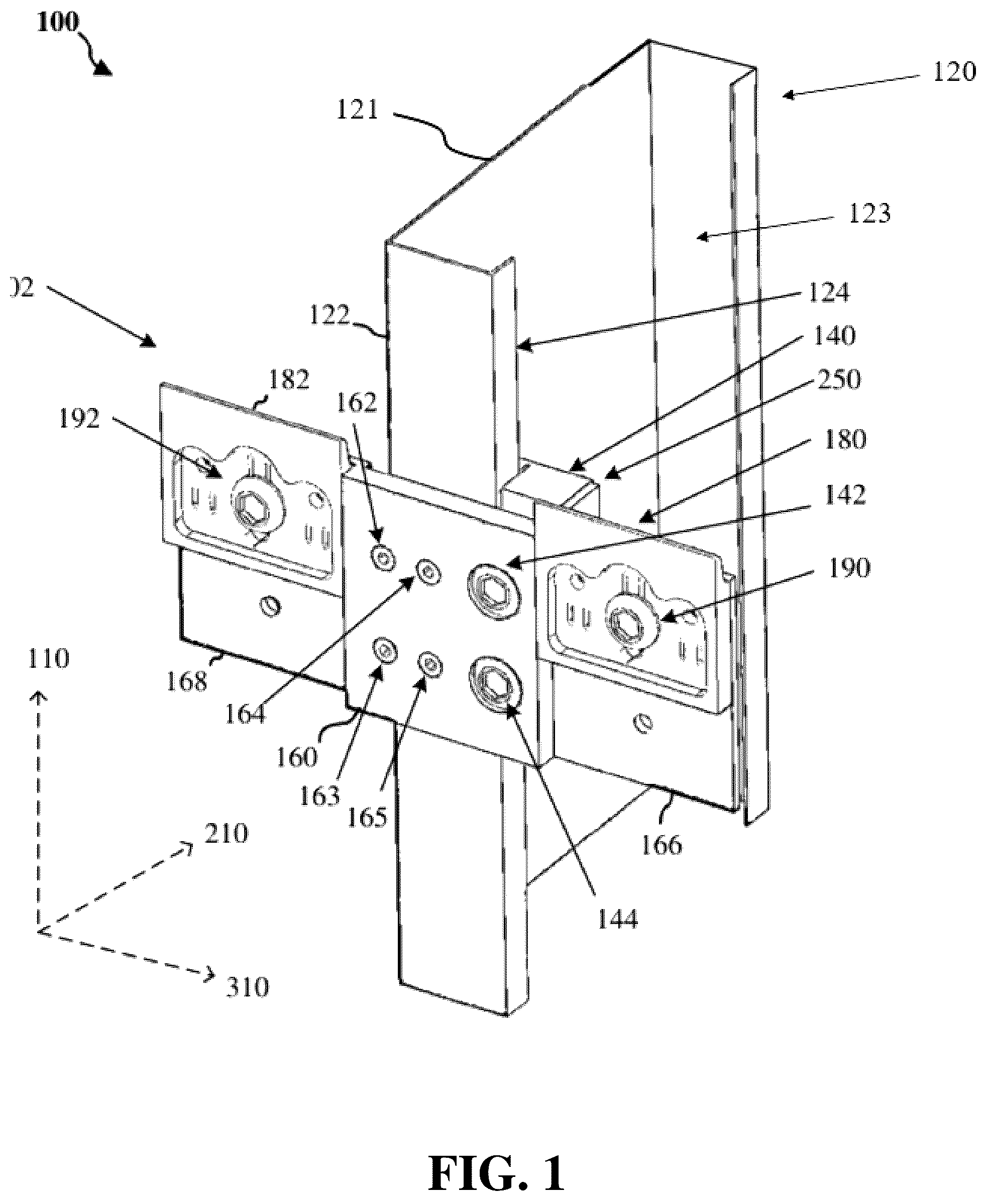 Patent US11814849 — Adjustable hanger system for modular panels — Figure 1
