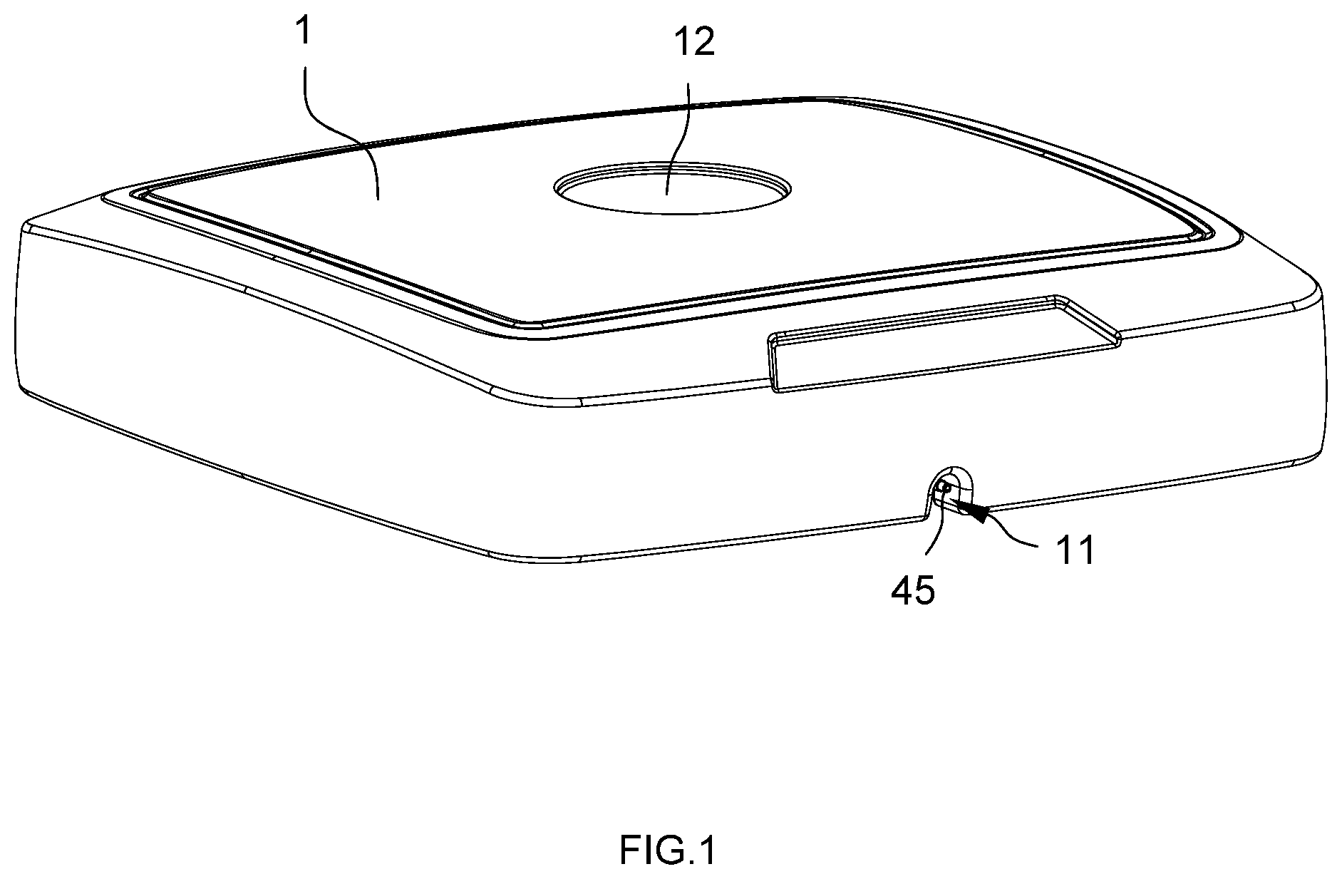 Patent US11814858 — Movable umbrella base — Figure 1