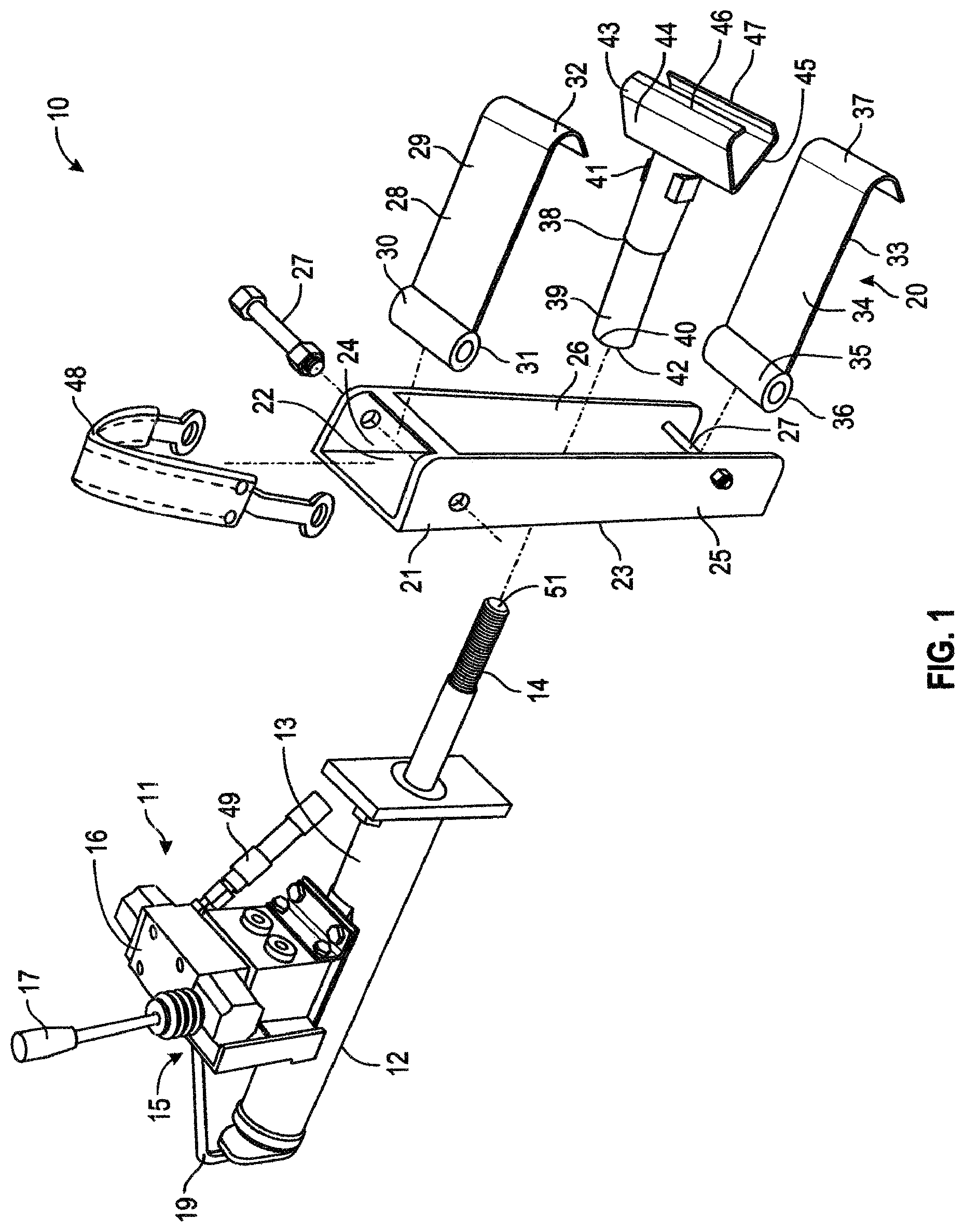 Patent US11814863 — Cable barrier separator apparatus — Figure 1