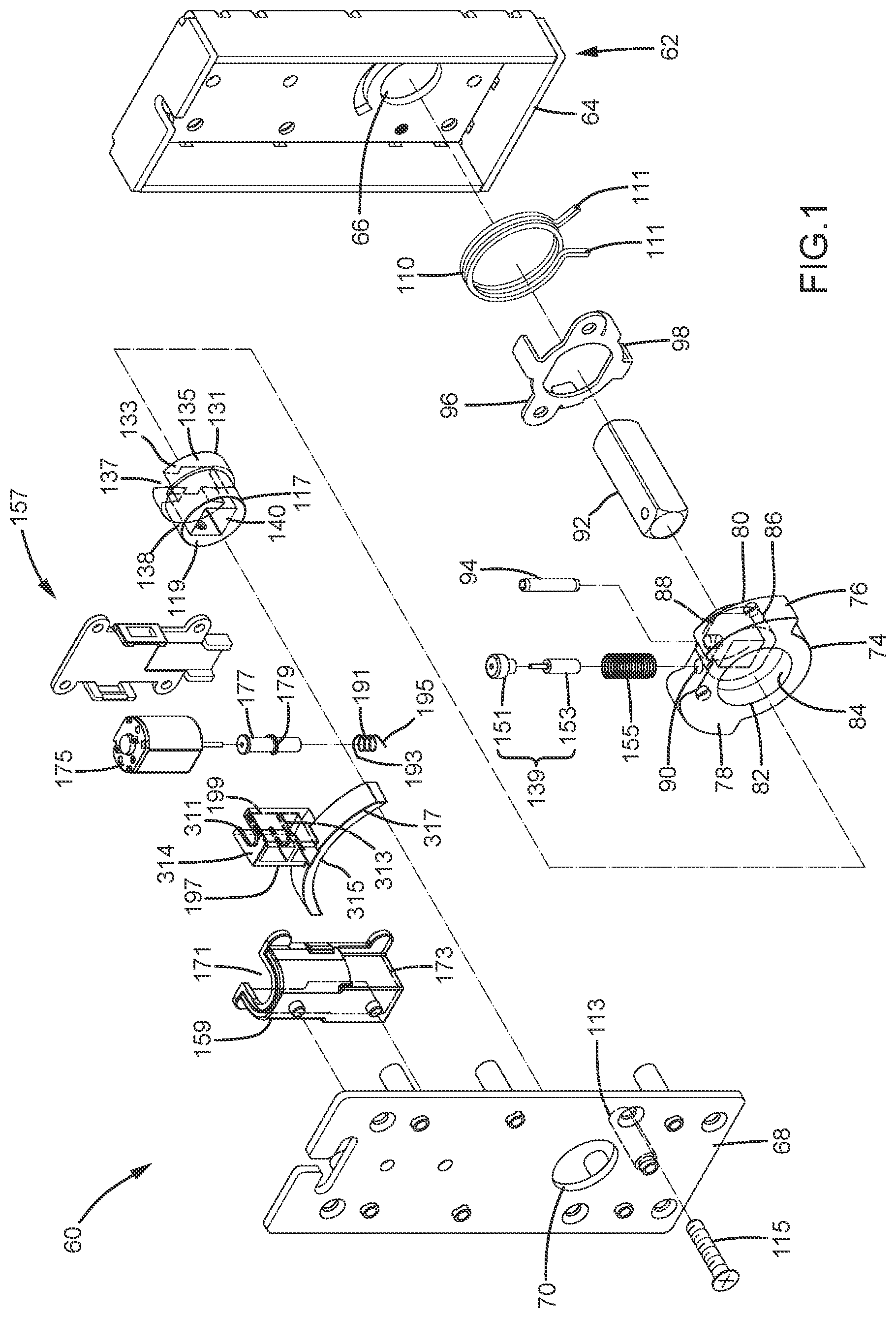 Patent US11814876 Figure 1 – Lock device with a clutch