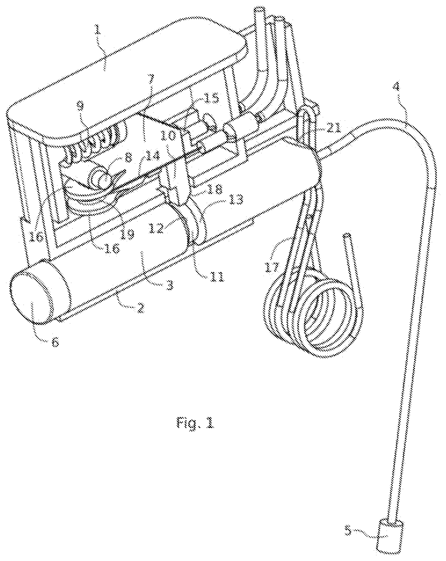 Patent US11814880 — Emergency access device for vehicle opening panel having a retention lever and a pull wire — Figure 1