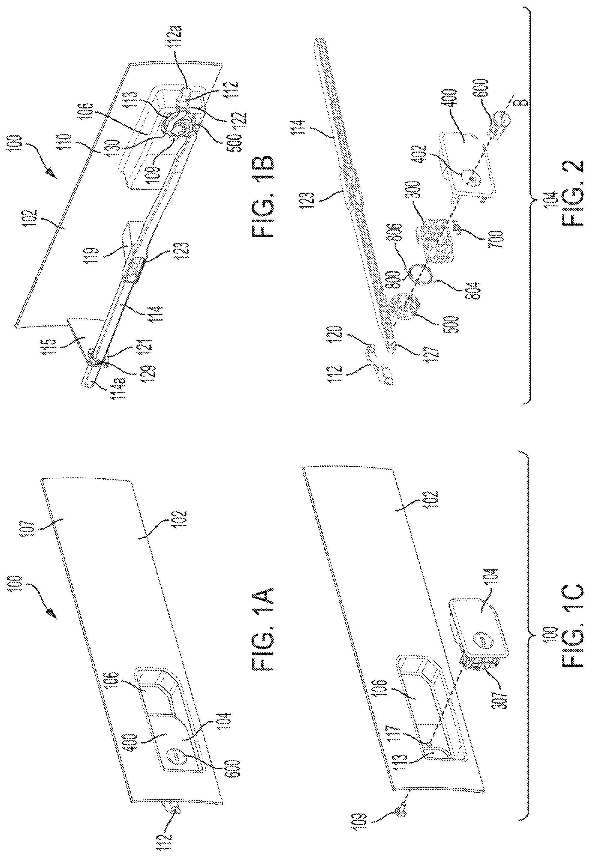 Patent US11814881 — Vehicle glove box latch — Figure 1