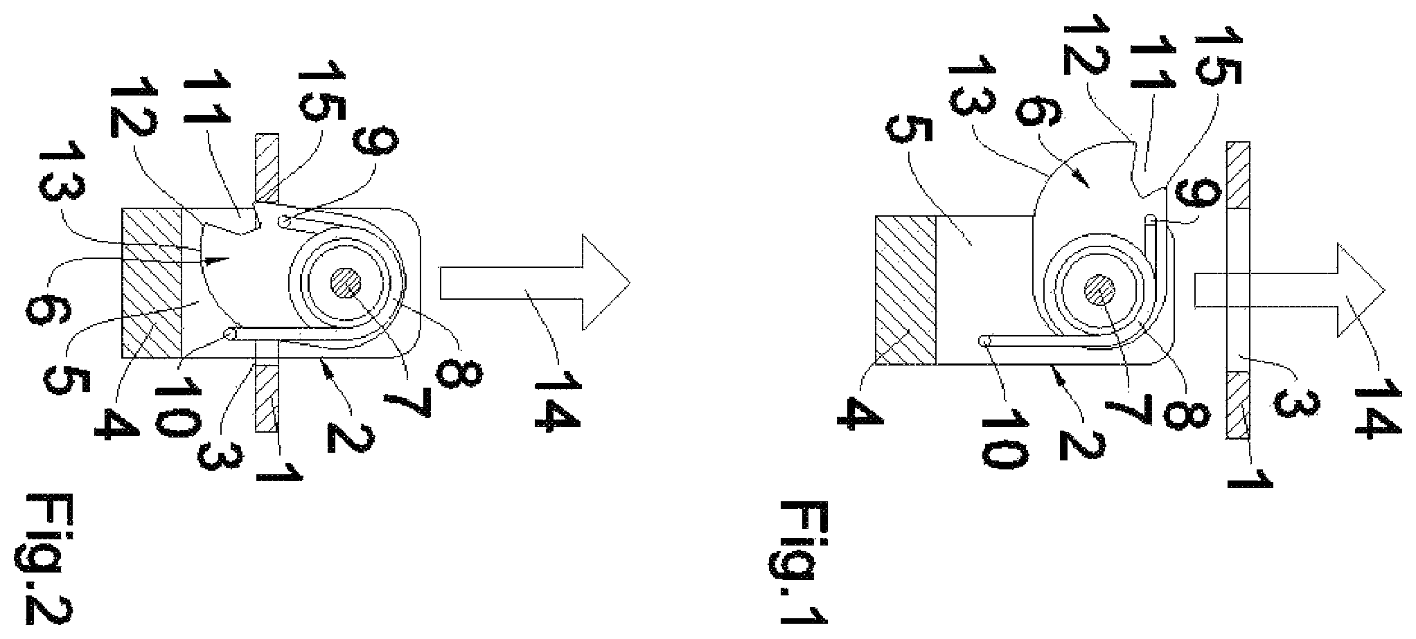 Patent US11814885 — Closure device, preferably for closing a sealing flap of an opening — Figure 1