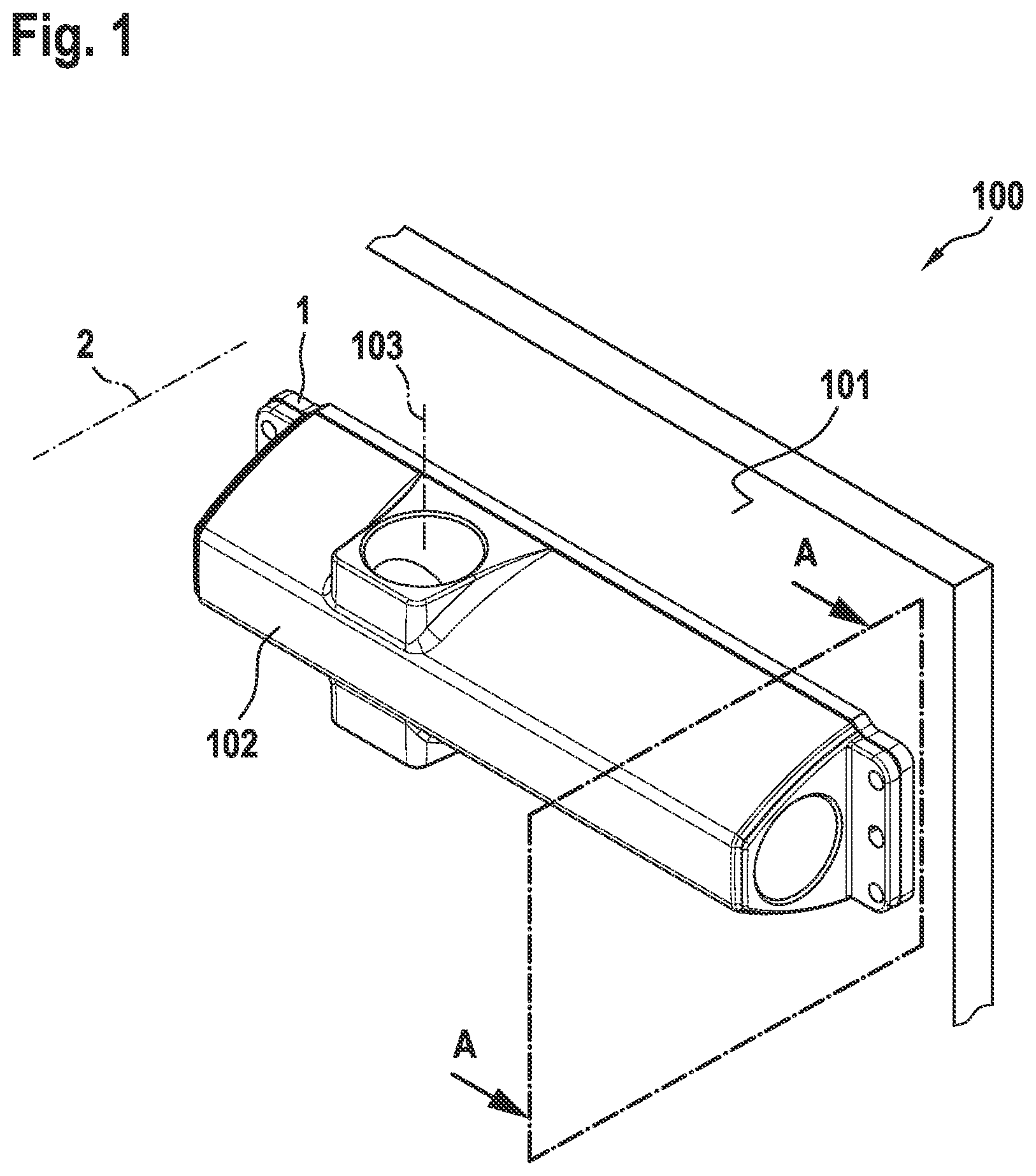 Patent US11814888 — Fire protection fastening device for fastening a door actuator — Figure 1