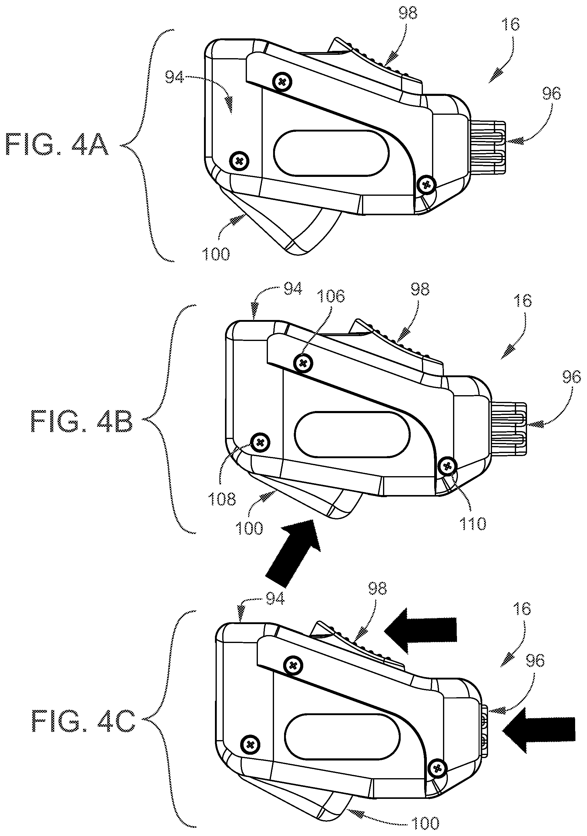 Patent US11814892 Figure 4 – Gated barrier with one hand latch apparatus