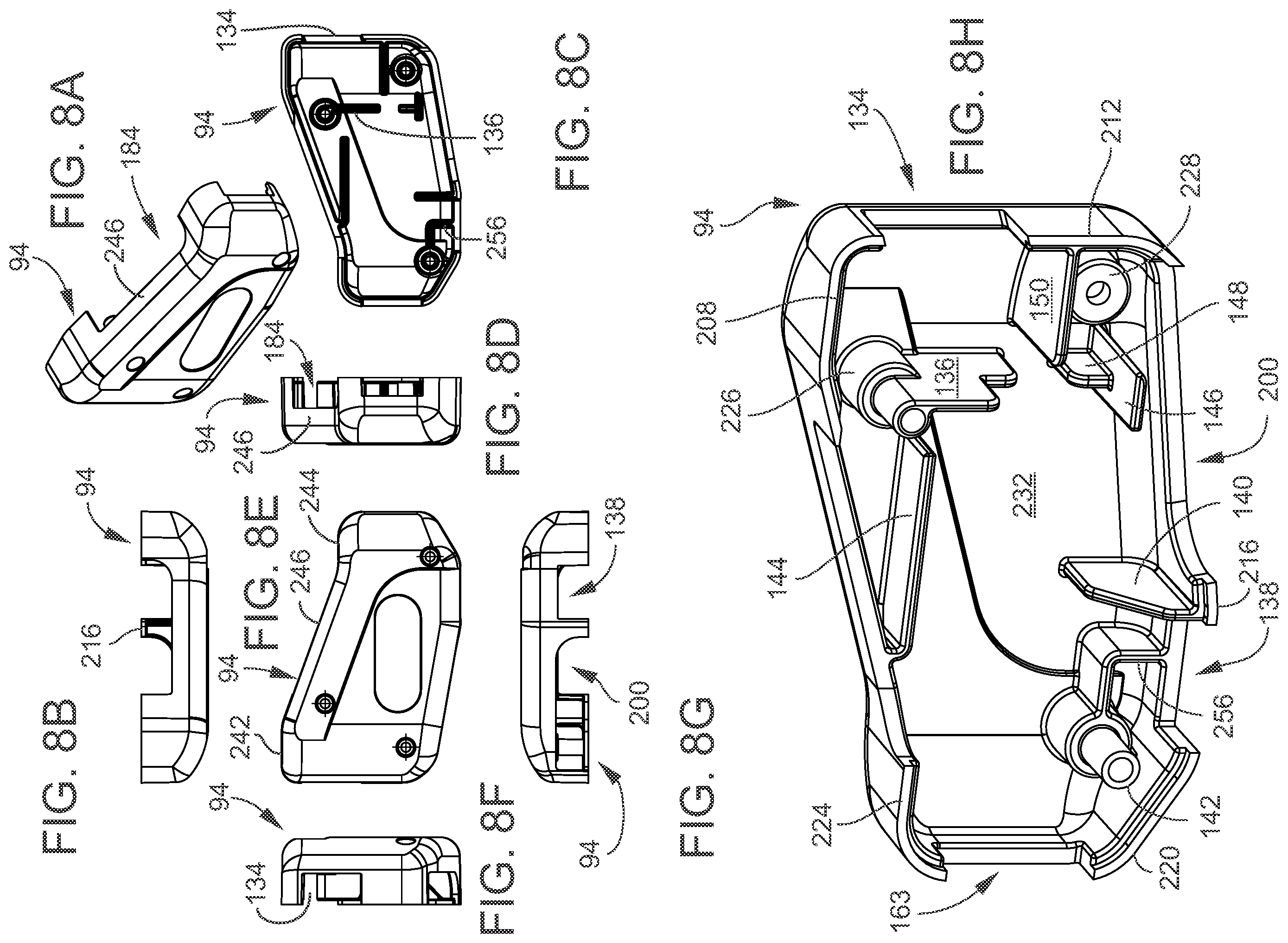 Patent US11814892 Figure 8 – Gated barrier with one hand latch apparatus