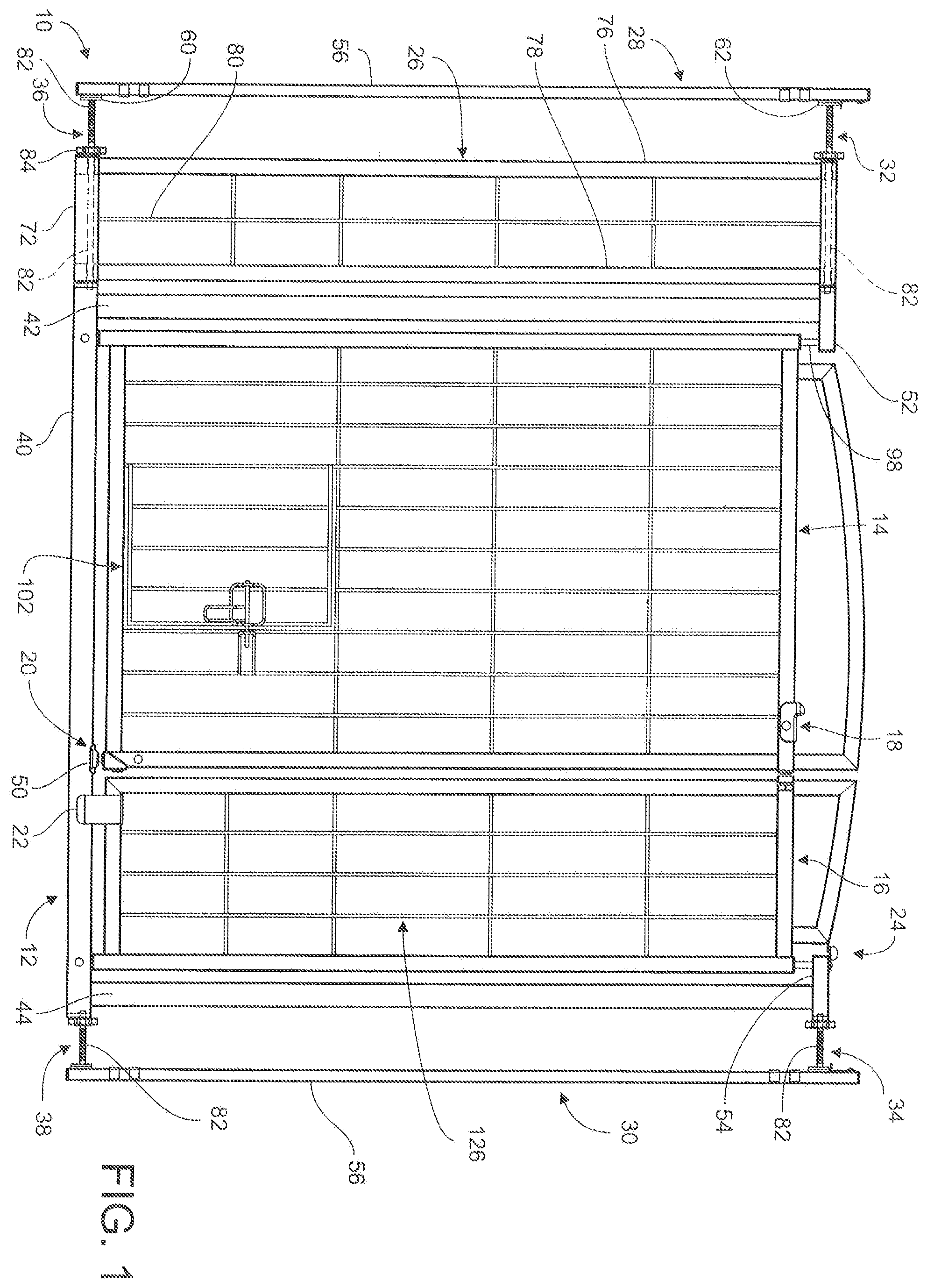 Patent US11814893 — Double door gate apparatus — Figure 1