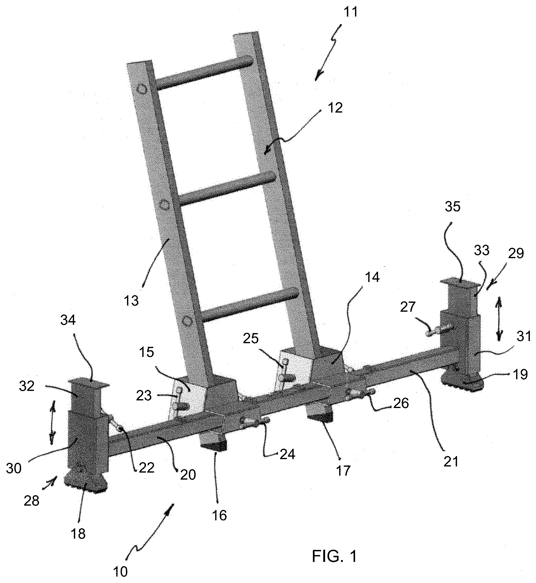 Patent US11814898 — Relation to ladder stabilisation — Figure 1