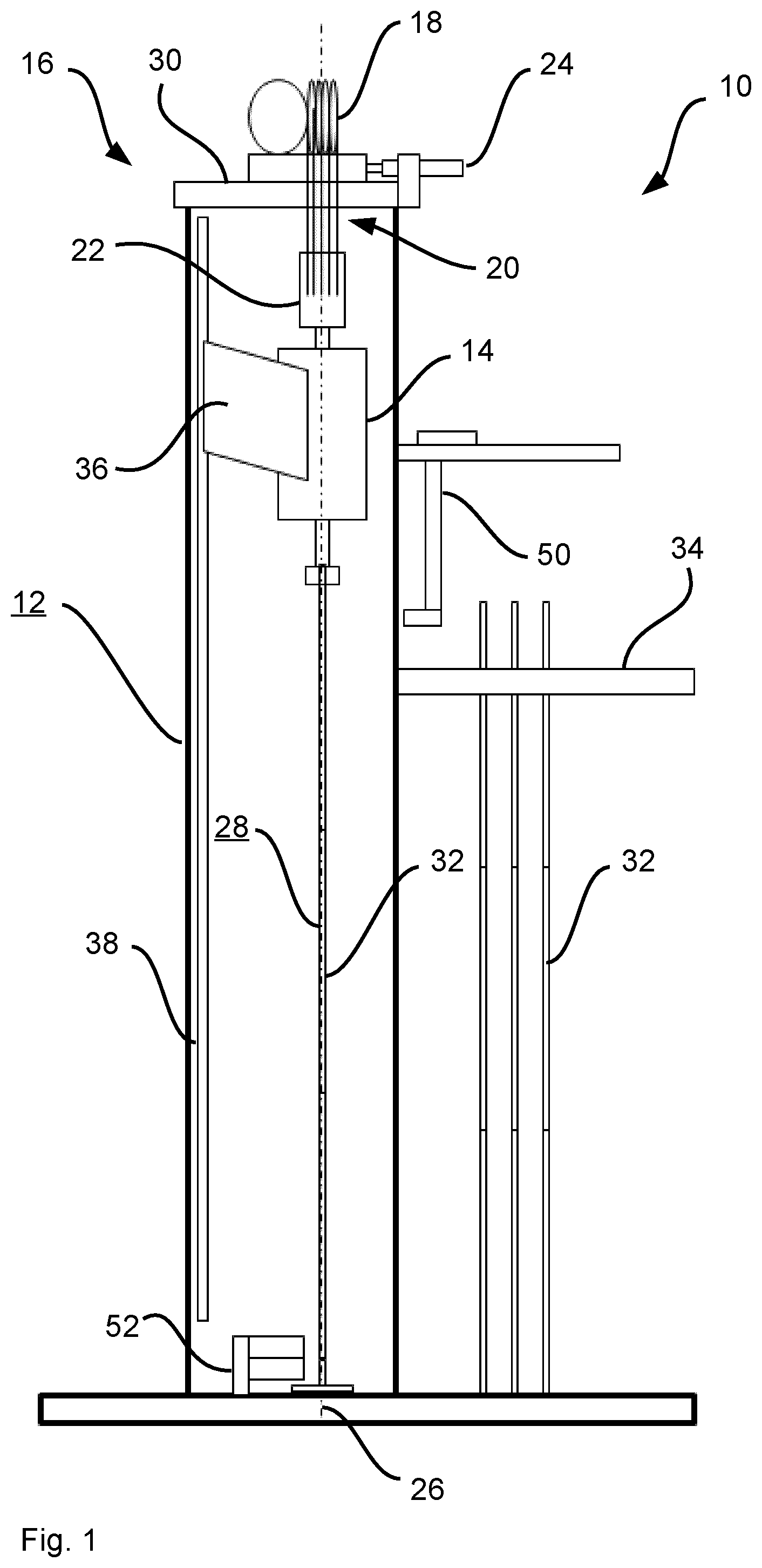 Patent US11814906 — Onshore drilling rig and method for moving a top drive in a drill mast of an onshore drilling rig — Figure 1