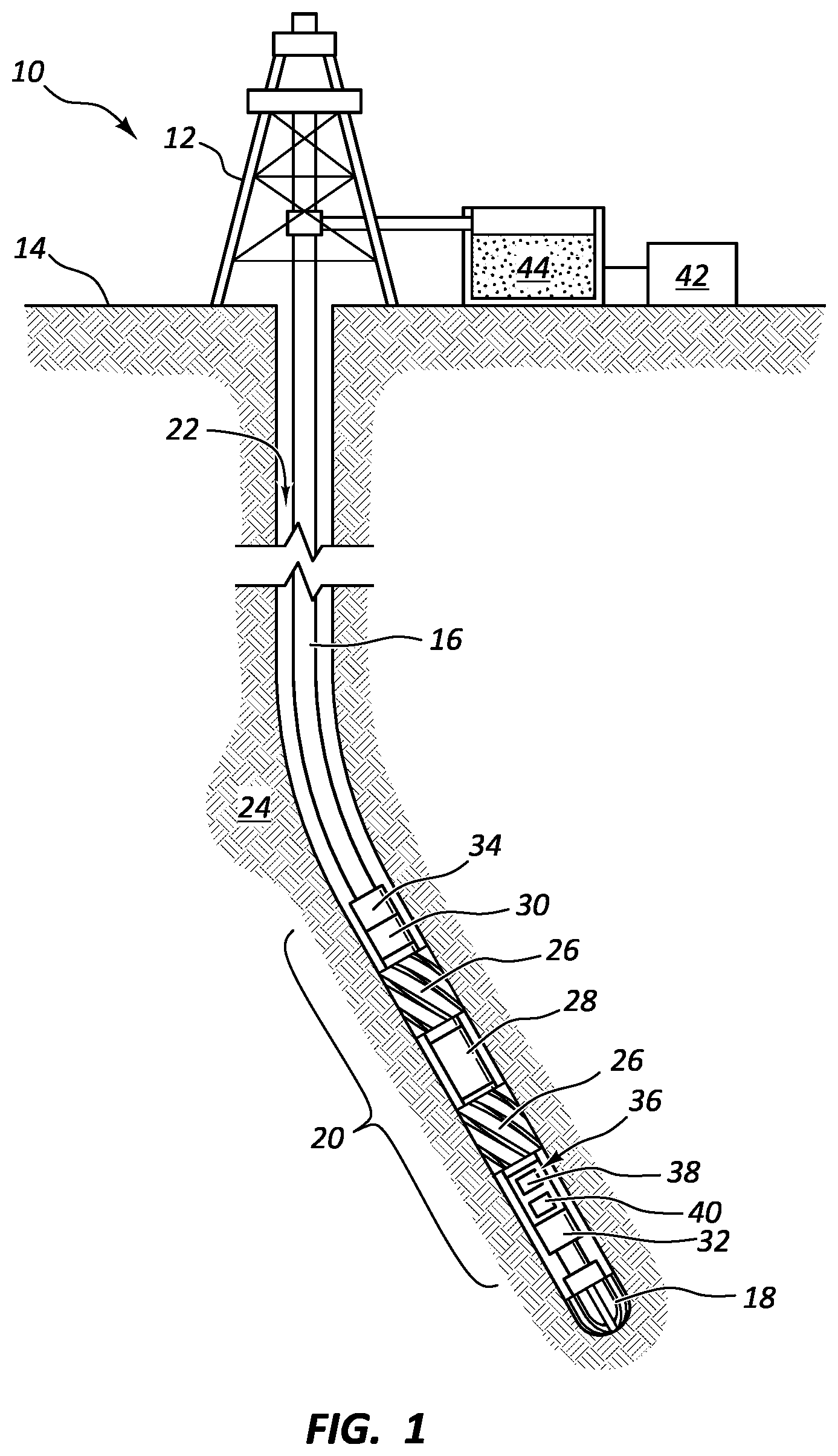 Patent US11814958 — Downhole tool with tapered actuators — Figure 1