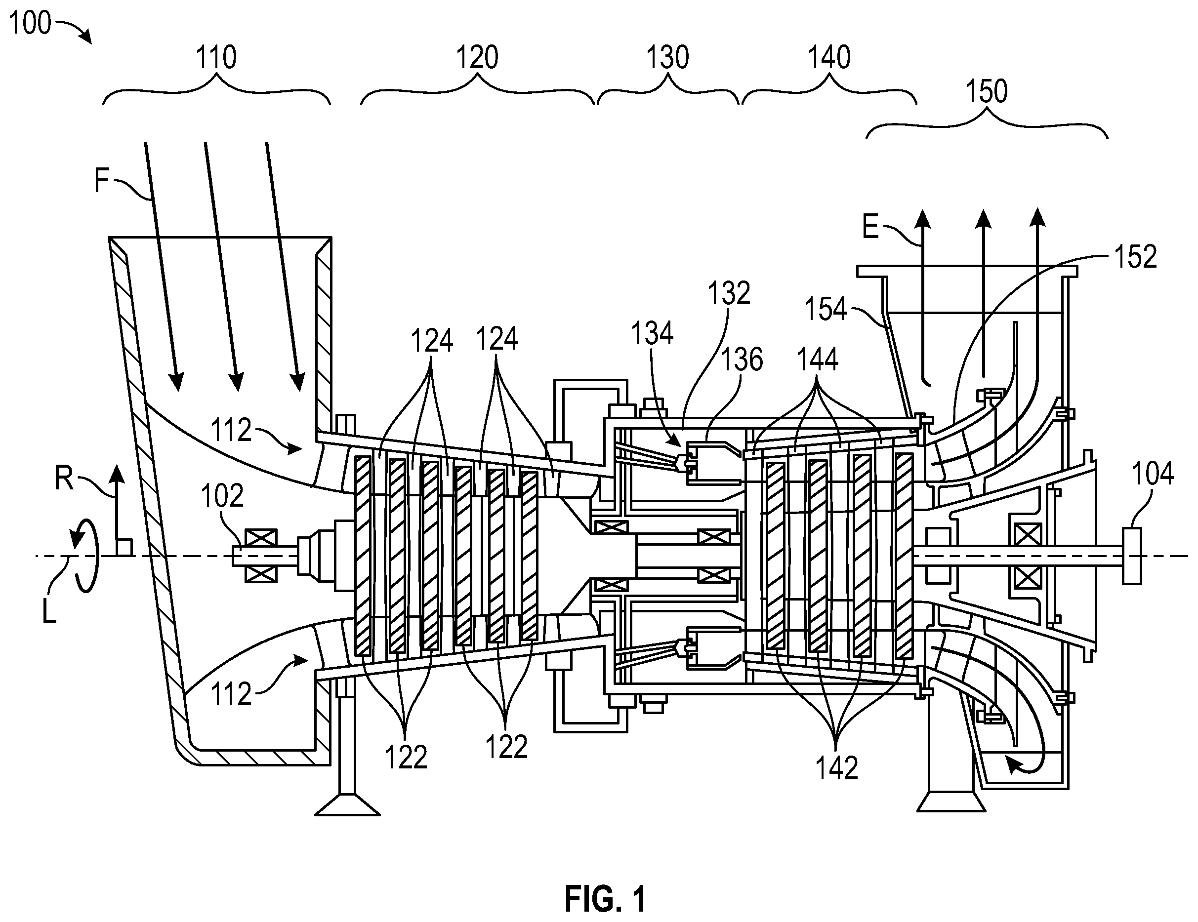 Patent US11814974 — Internally cooled turbine tip shroud component — Figure 1