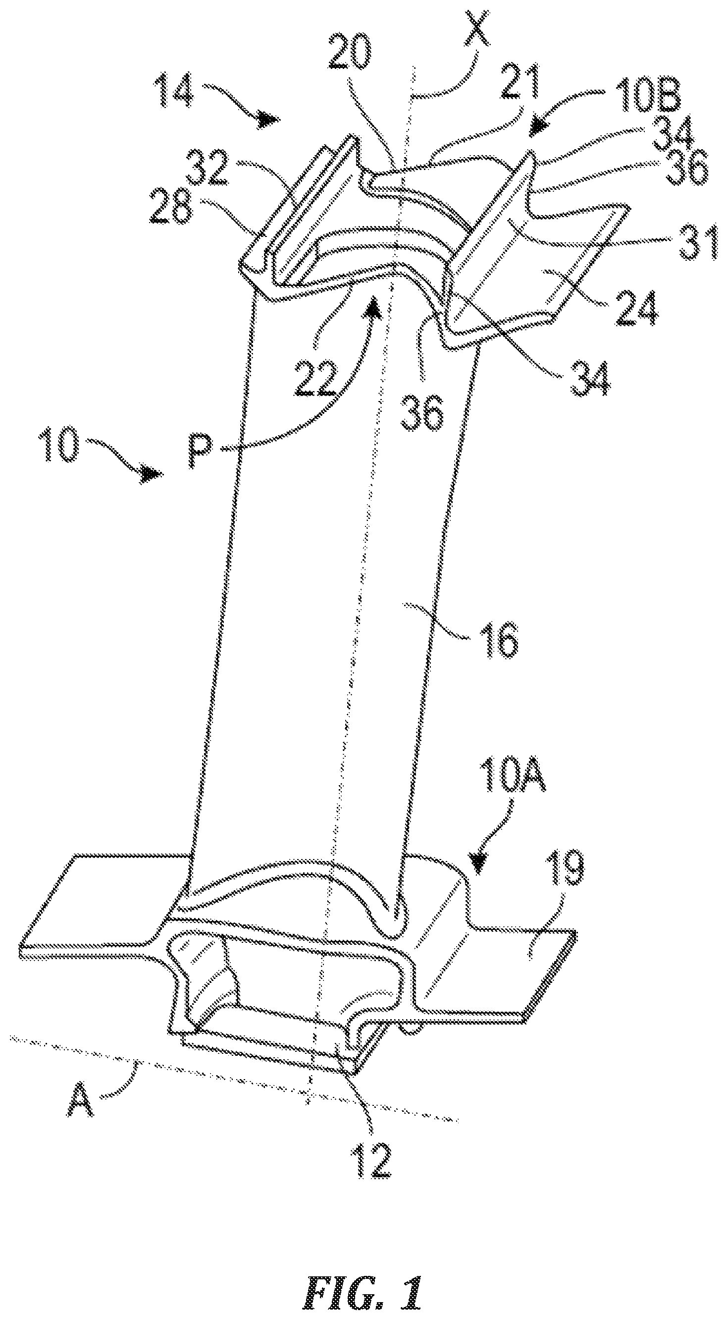 Patent US11814982 — Vane for an aircraft turbine engine — Figure 1