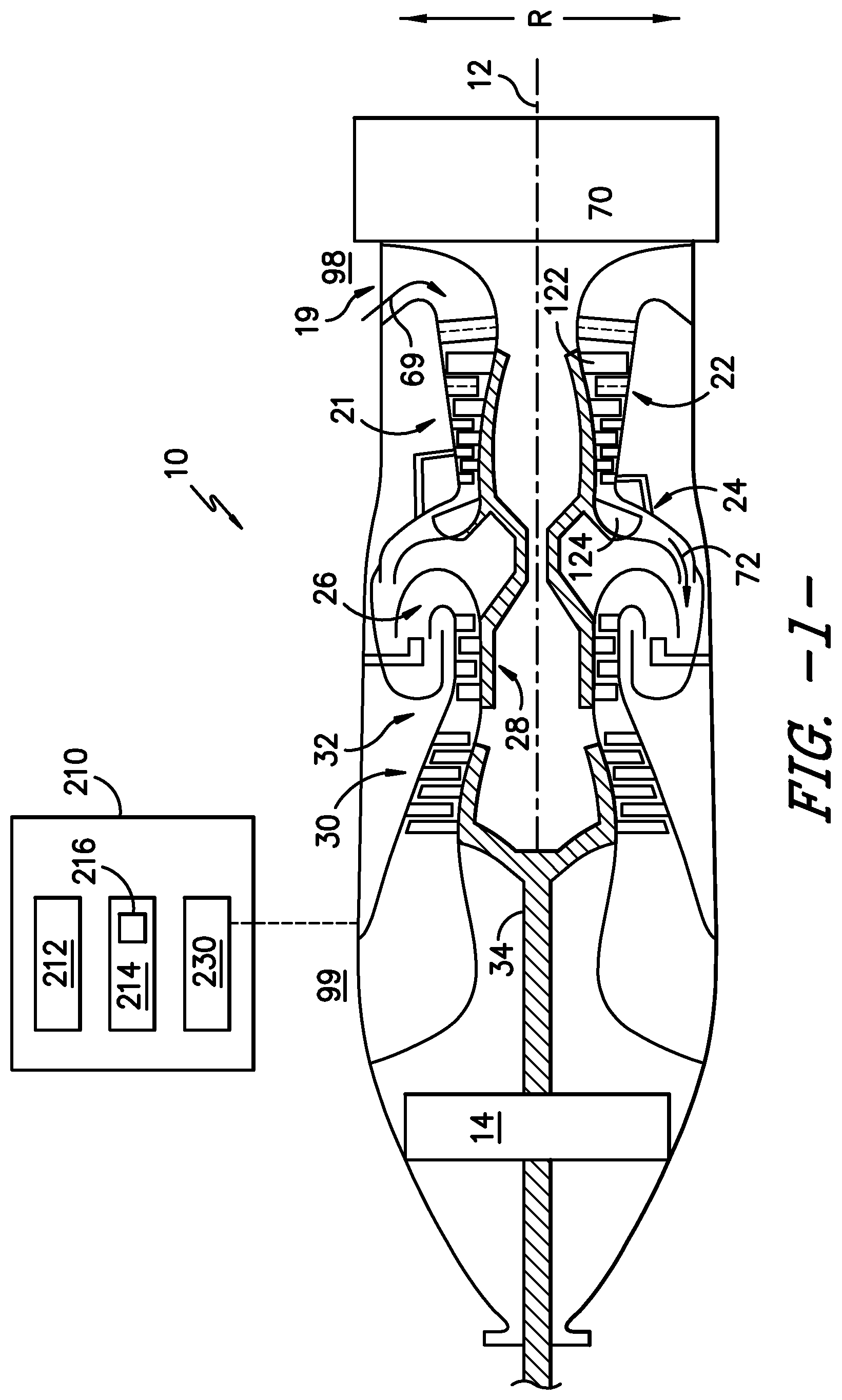 Patent US11814988 Figure 1 – Turbomachine and system for compressor operation
