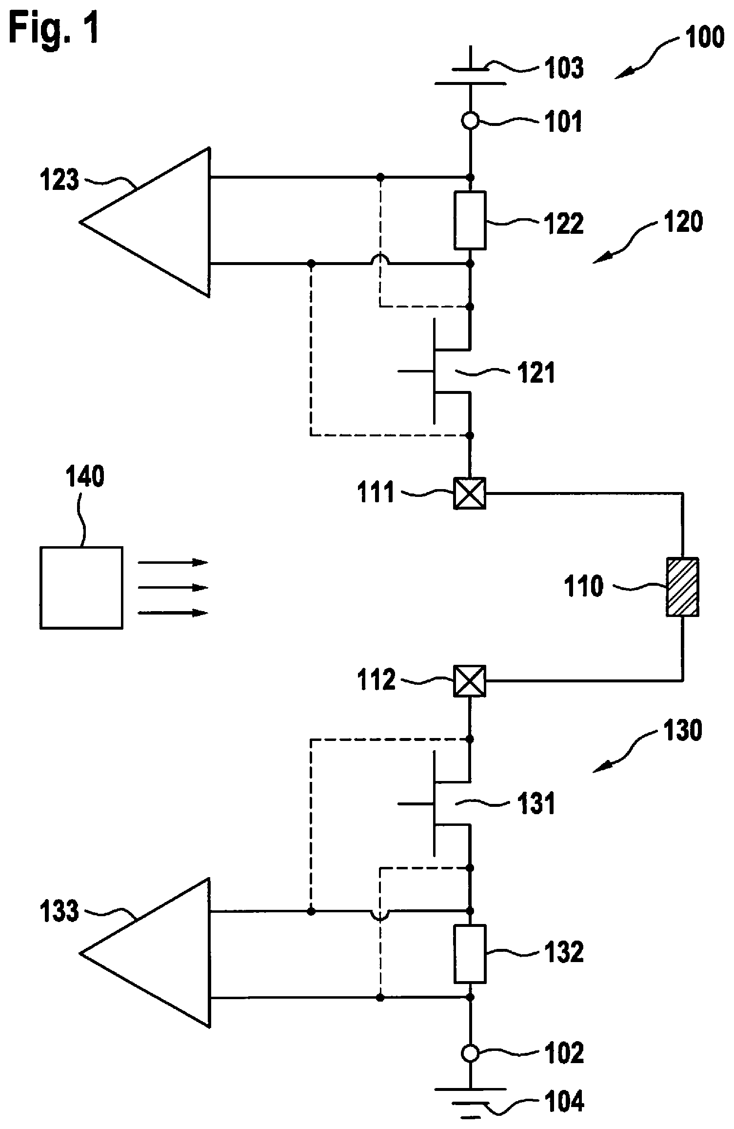 Patent US11815043 — Method for detecting a short circuit across a load — Figure 1