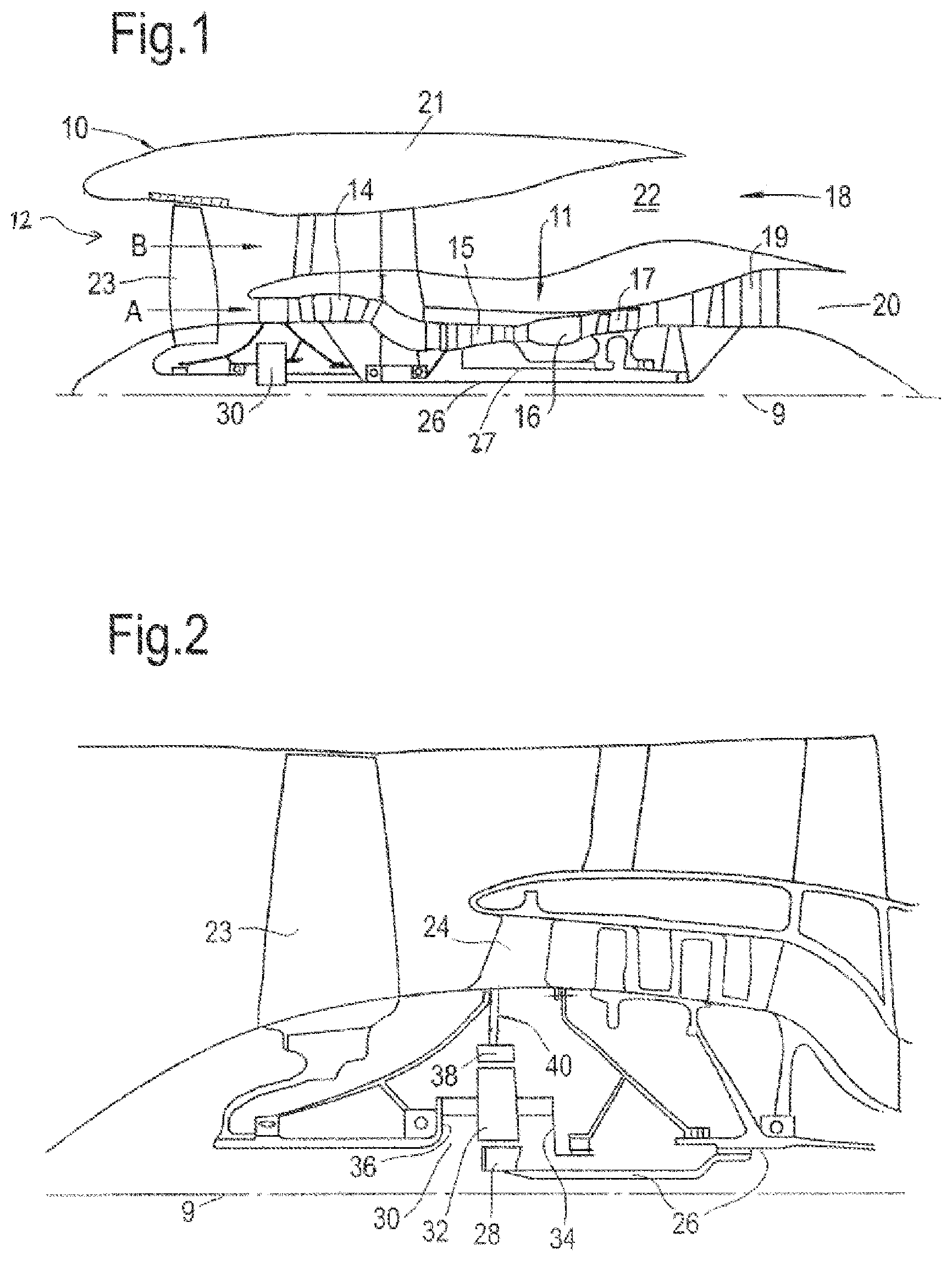 Patent US11815048 — Gas turbine engine with airflow measurement system — Figure 1