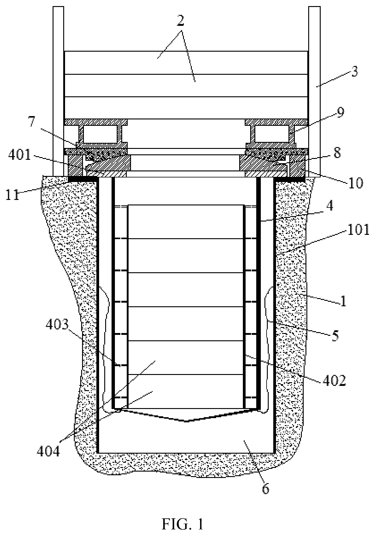 Patent US11815071 — Gravity compressed air energy storage system — Figure 1