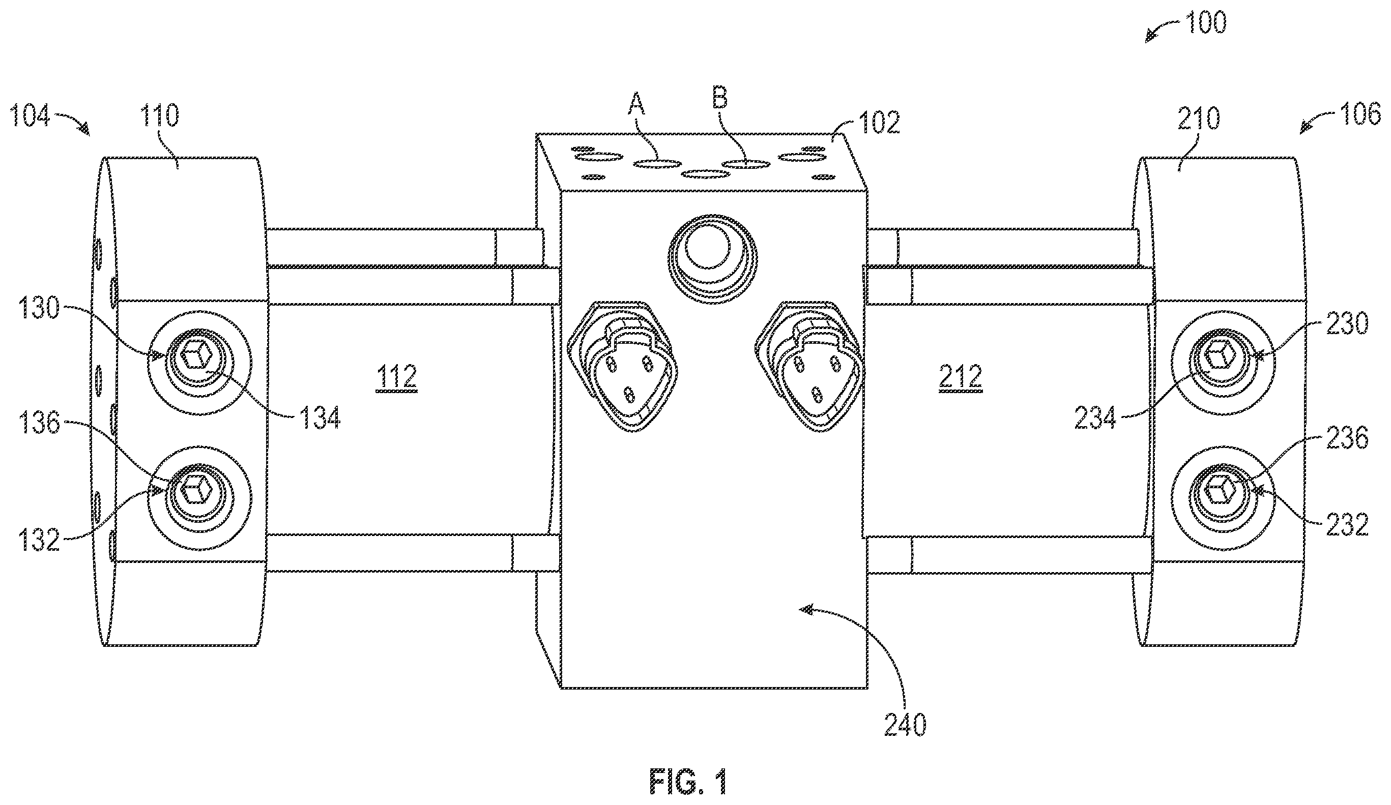 Patent US11815078 Figure 1 – Reciprocating piston pump comprising a housing defining a first chamber and a second chamber cooperating with a first piston and a second piston to define a third chamber and a fourth chamber