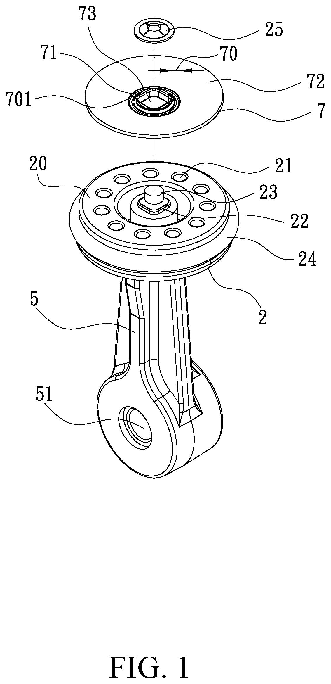 Patent US11815080 — Piston of cylinder of air compressor — Figure 1