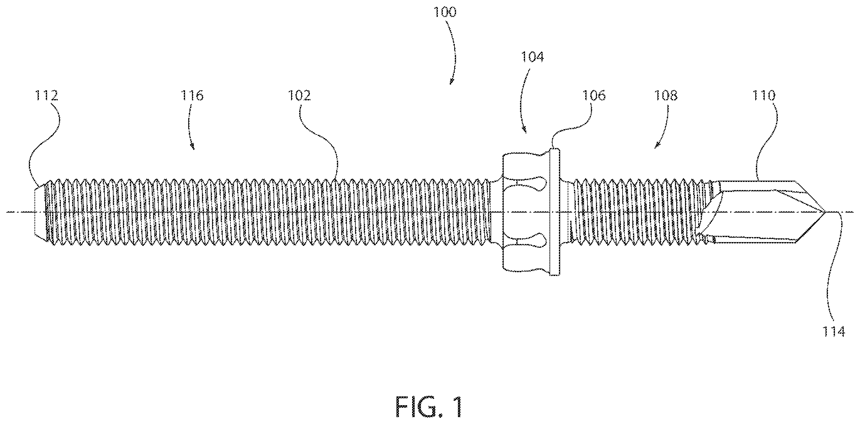 Patent US11815123 — Double threaded standoff fastener — Figure 1
