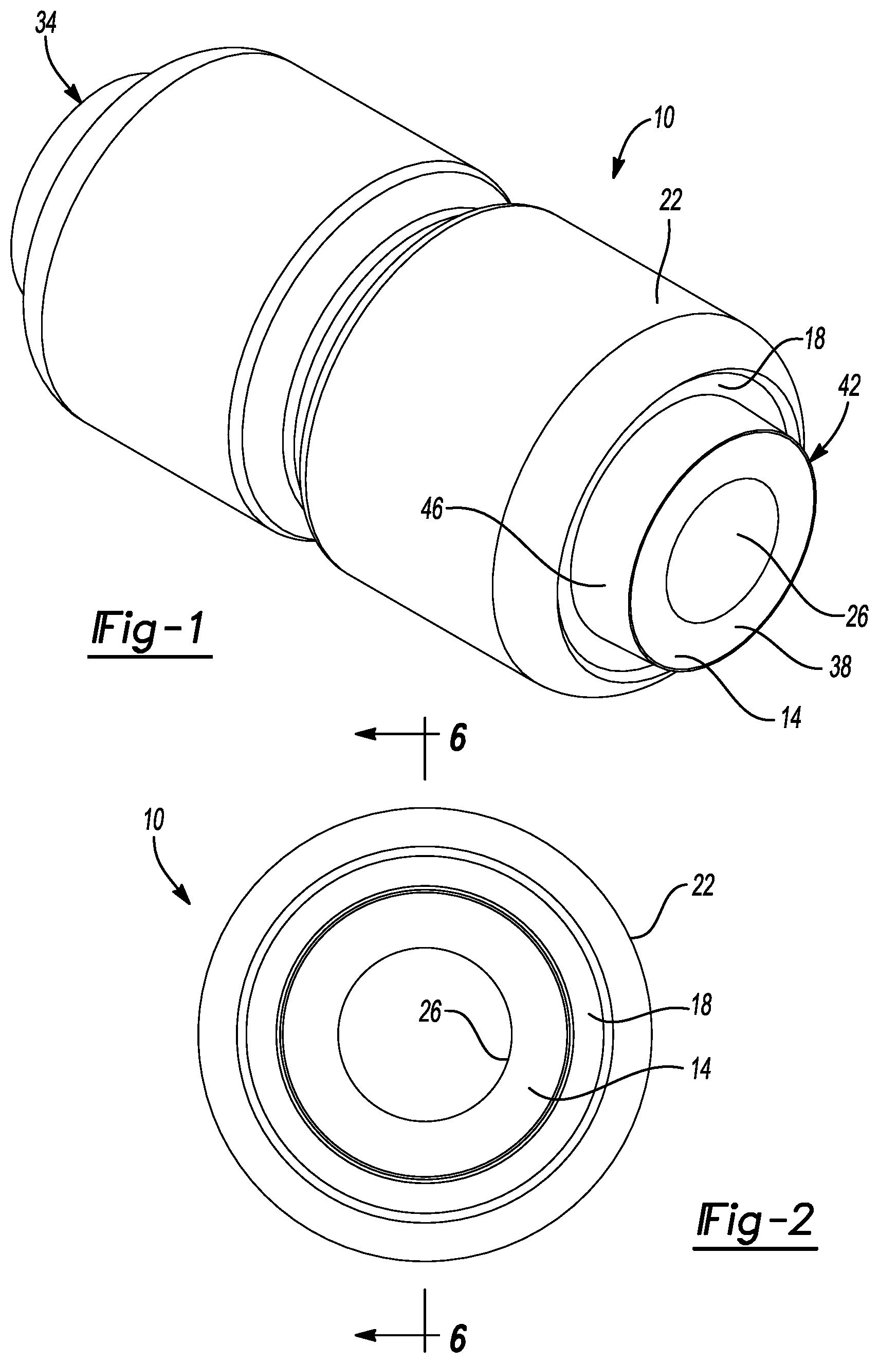 Patent US11815149 — Elastomeric bushing with travel limiter — Figure 1