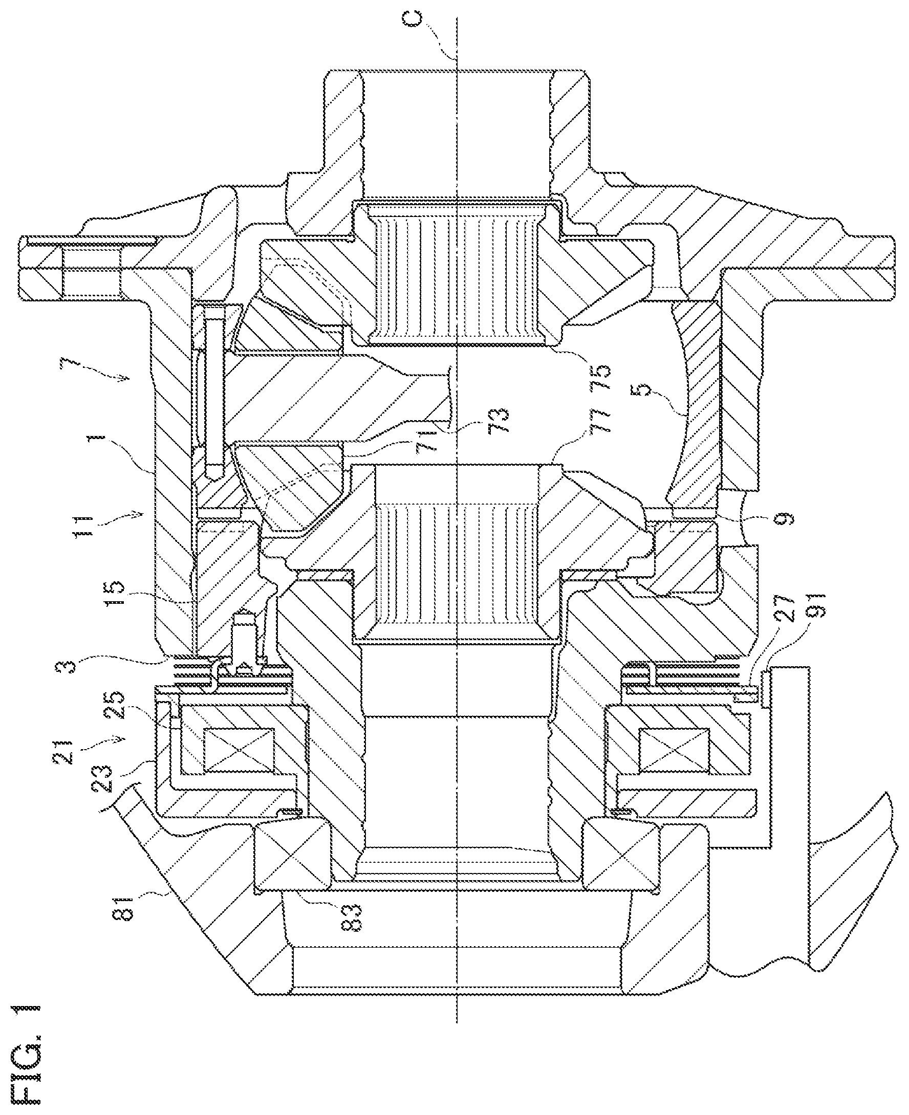 Patent US11815171 — Differential device — Figure 1