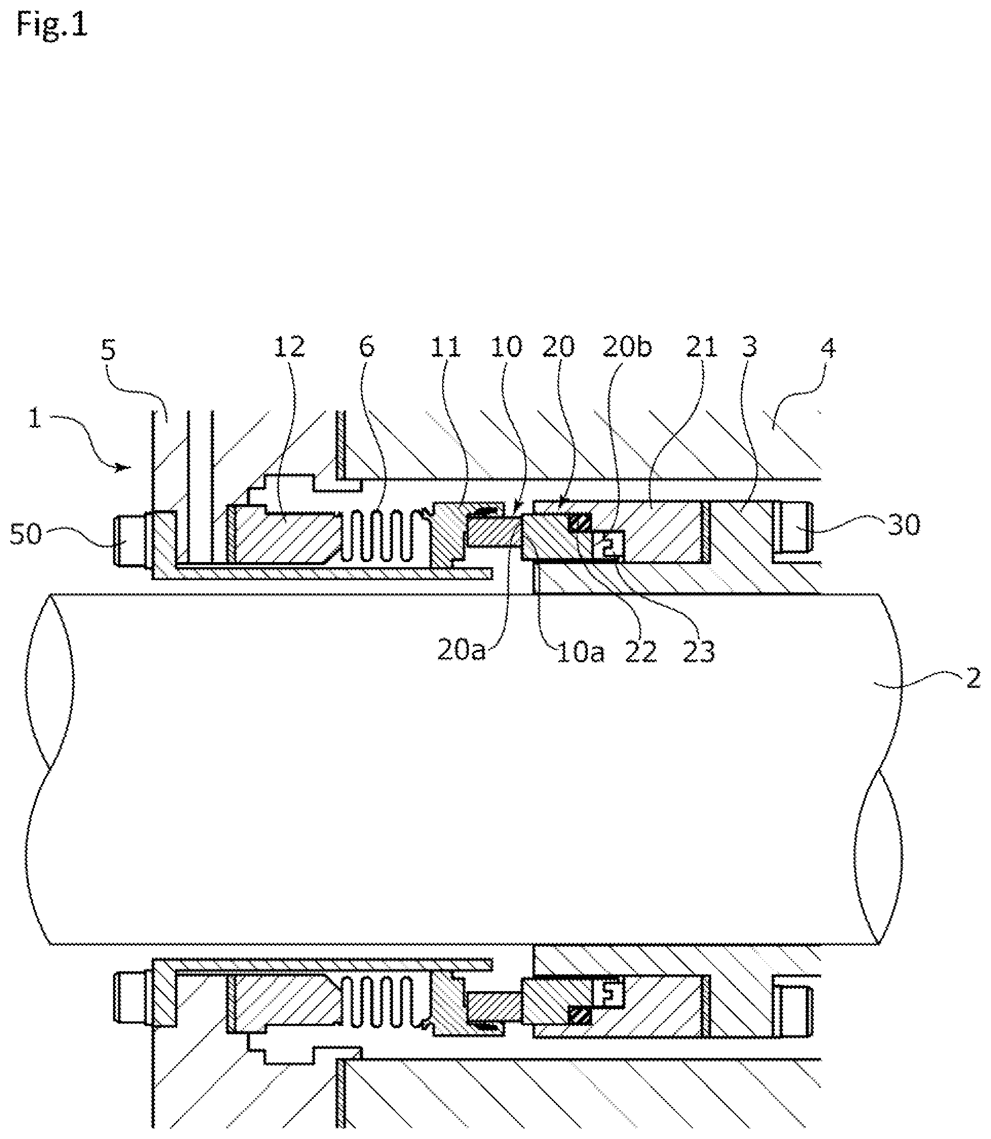 Patent US11815182 — Mechanical seal — Figure 1