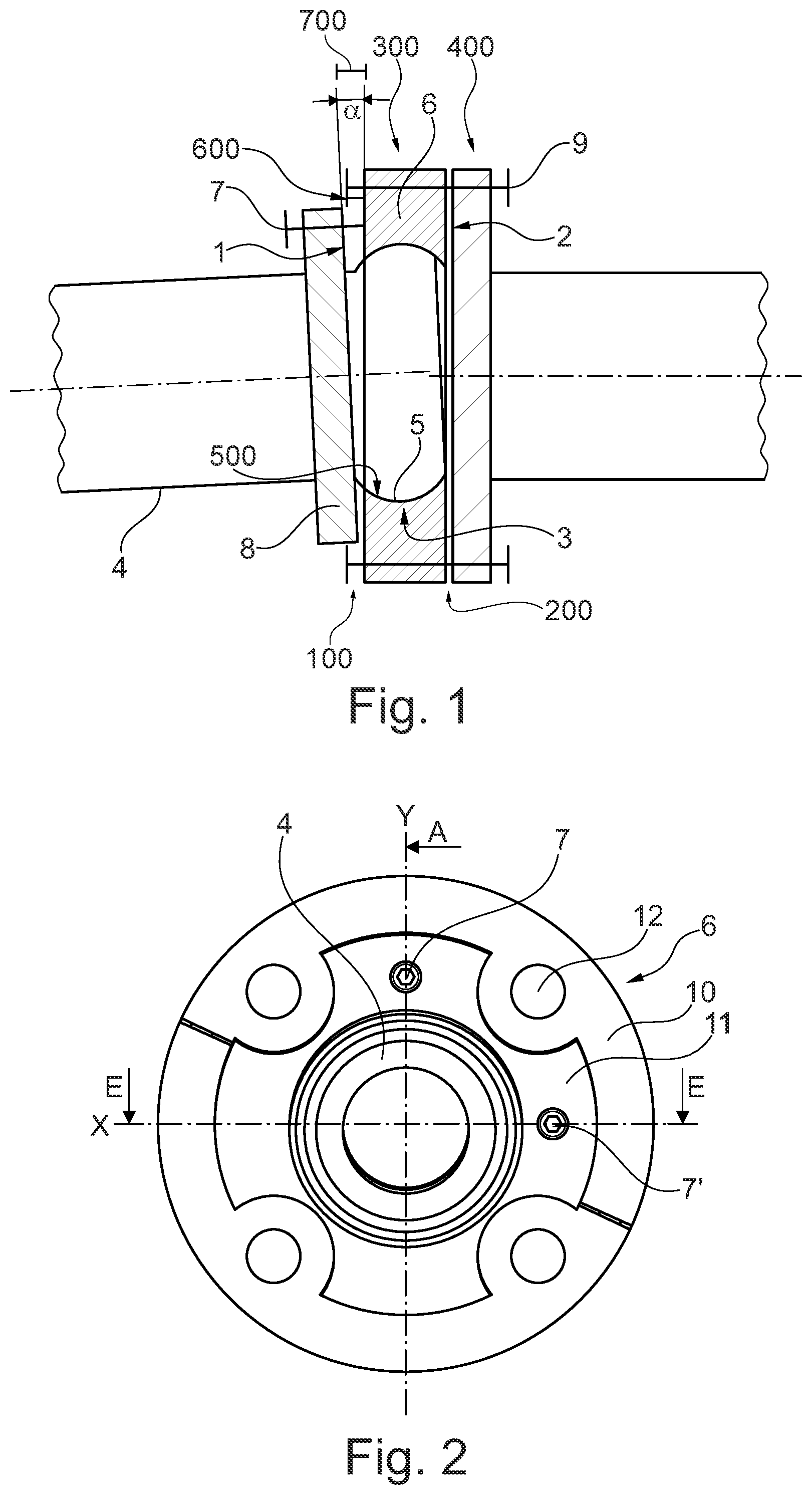 Patent US11815203 — Device for gas-tight connection between a connection surface and a reference surface — Figure 1