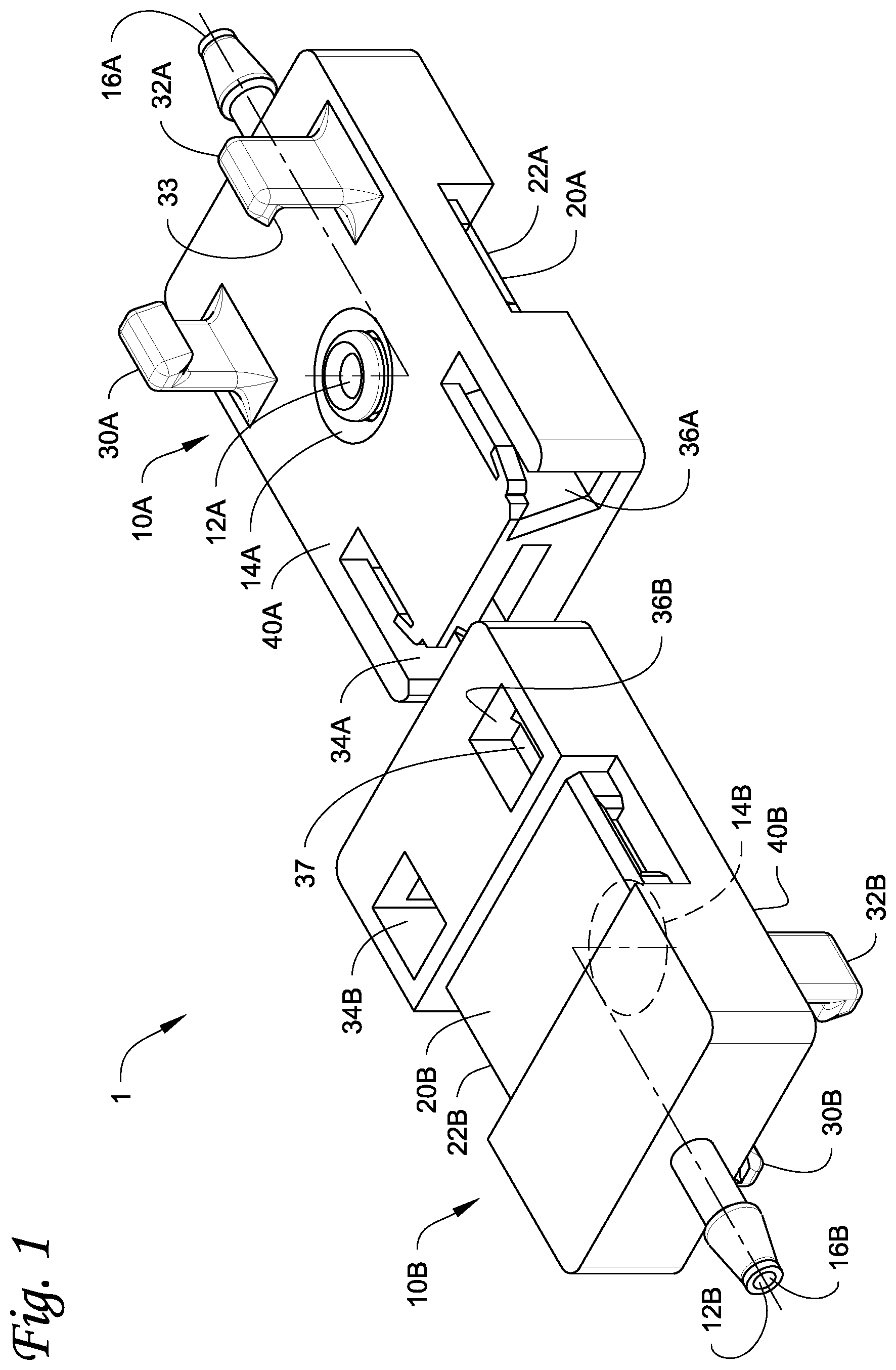 Patent US11815211 — Aseptic coupling assembly and method of aseptic coupling — Figure 1