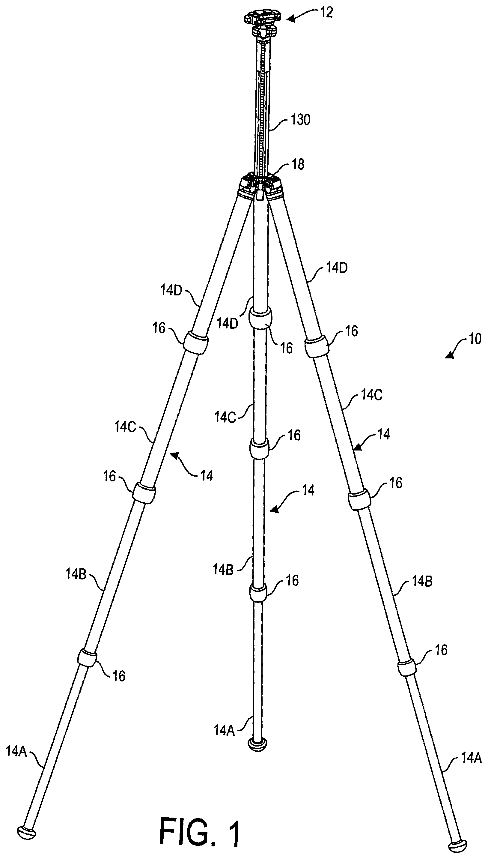 Patent US11815222 — Travel tripod — Figure 1