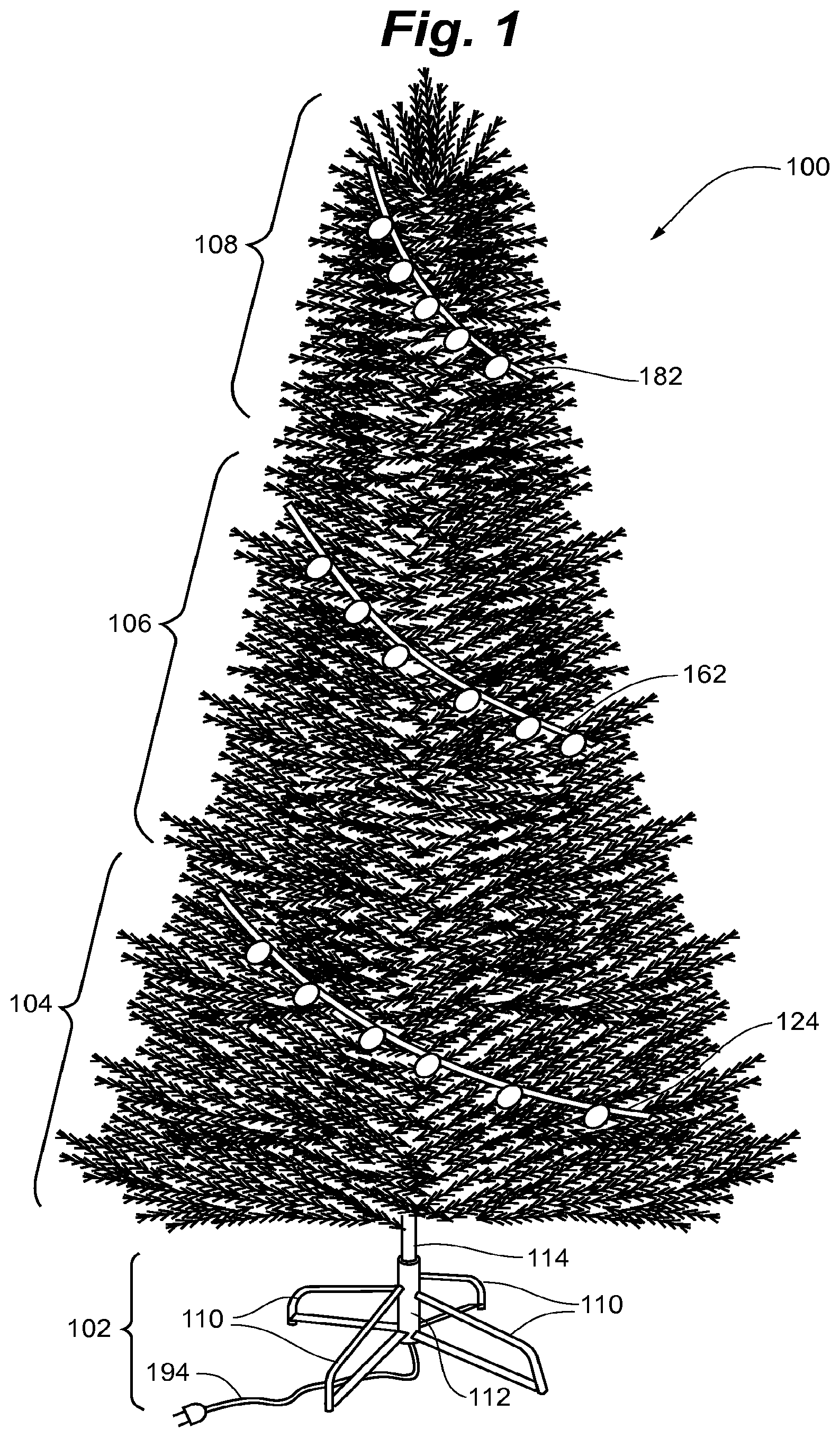 Patent US11815235 — Modular lighted tree — Figure 1