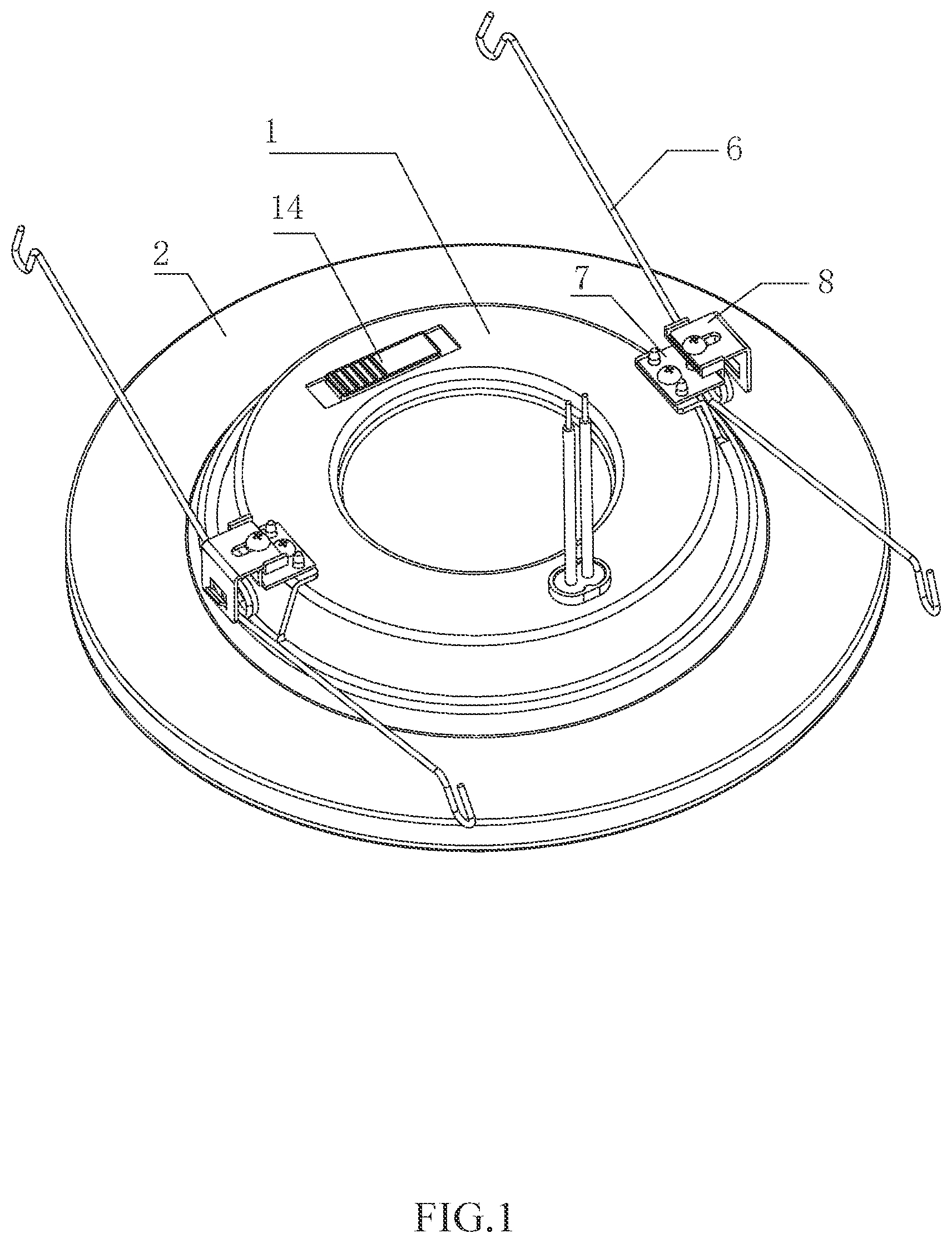 Patent US11815243 — Downlight with night light for illumination — Figure 1