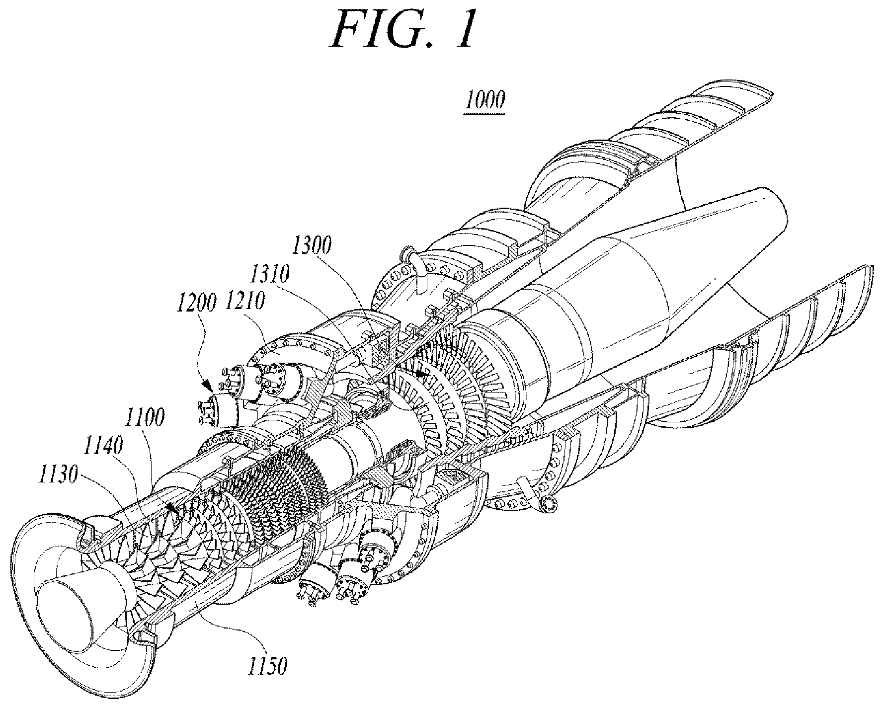 Patent US11815266 — Combustor nozzle, combustor, and gas turbine including same — Figure 1